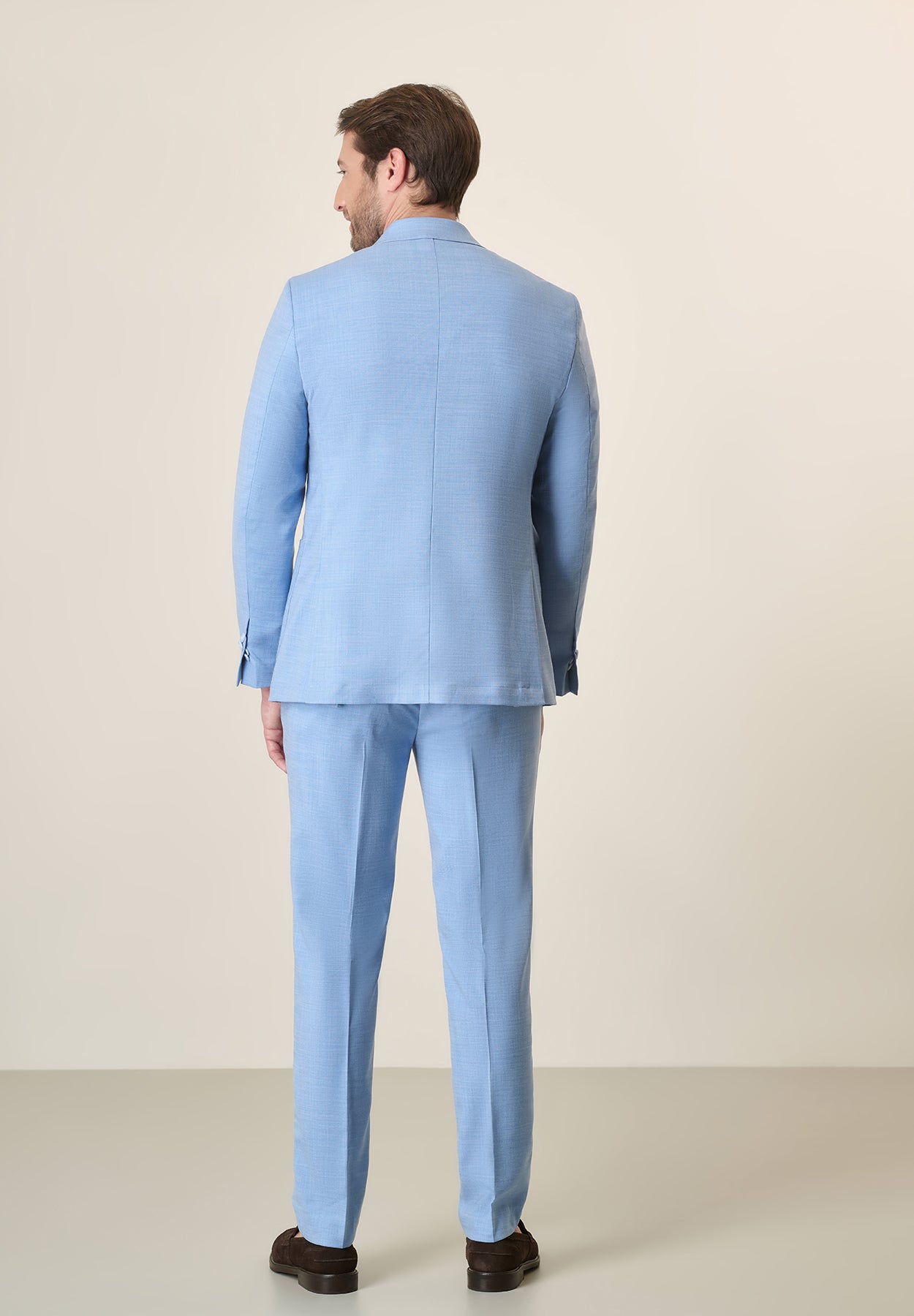 Abito azzurro doppiopetto sfoderato slim fit Angelico 3
