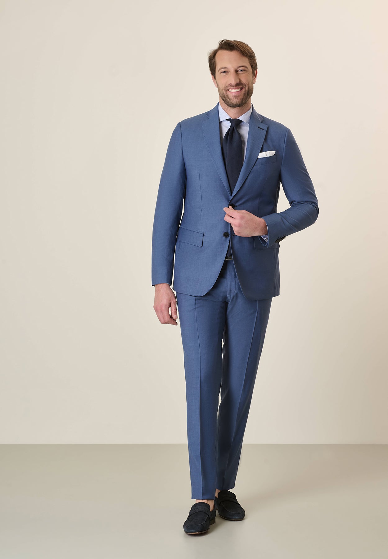 Abito avio effetto mohair lana vergine custom fit