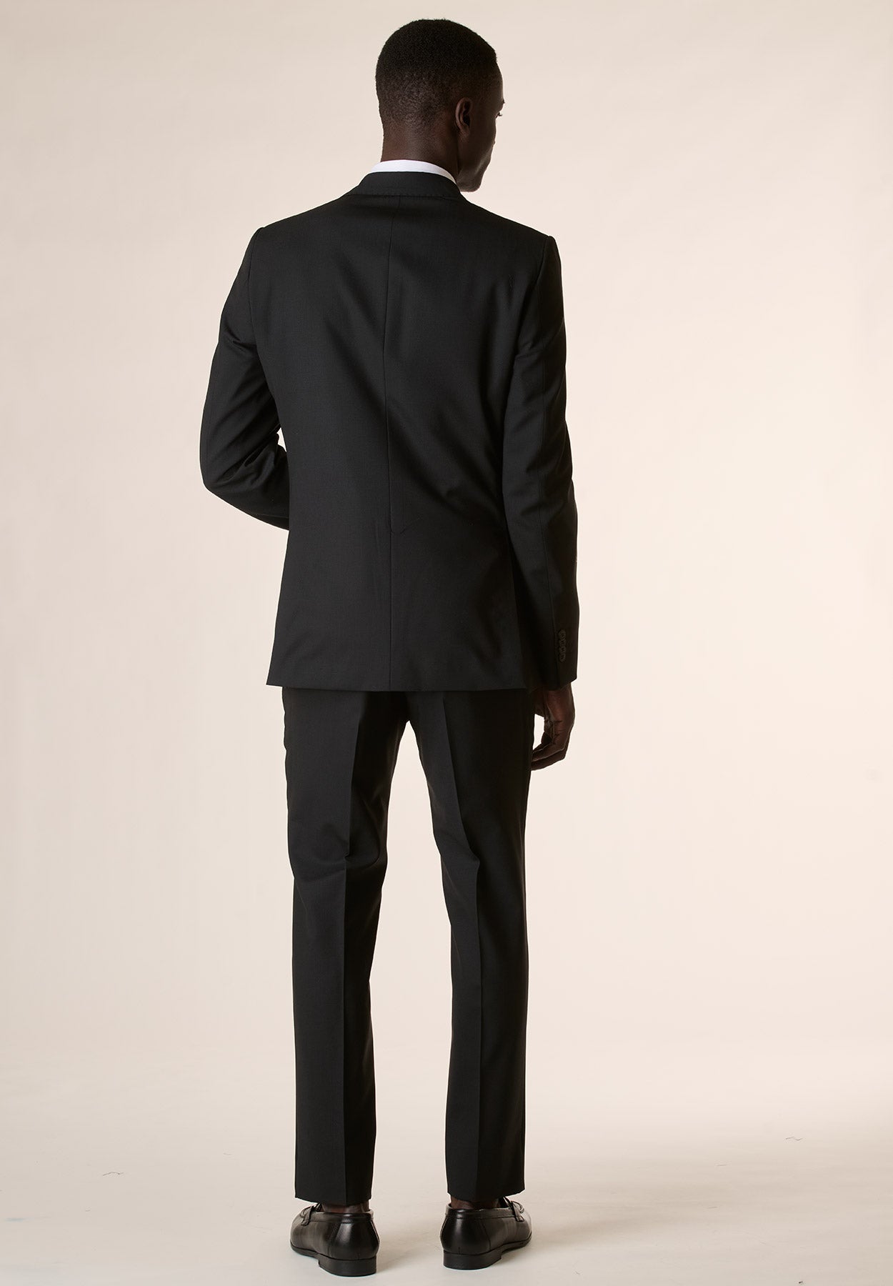 Abito nero lana stretch slim fit lungo Angelico 3