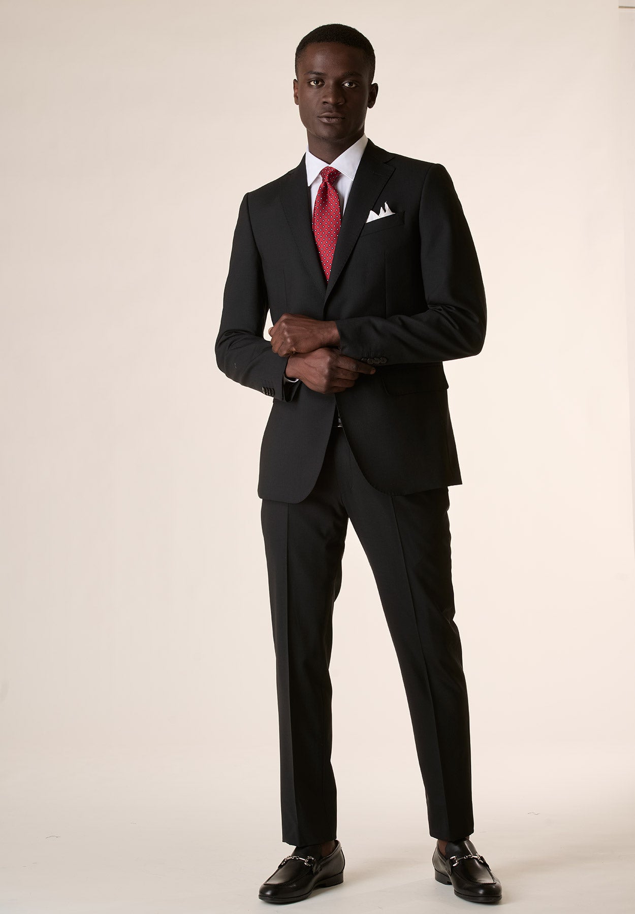 Abito nero lana stretch slim fit lungo Angelico 4