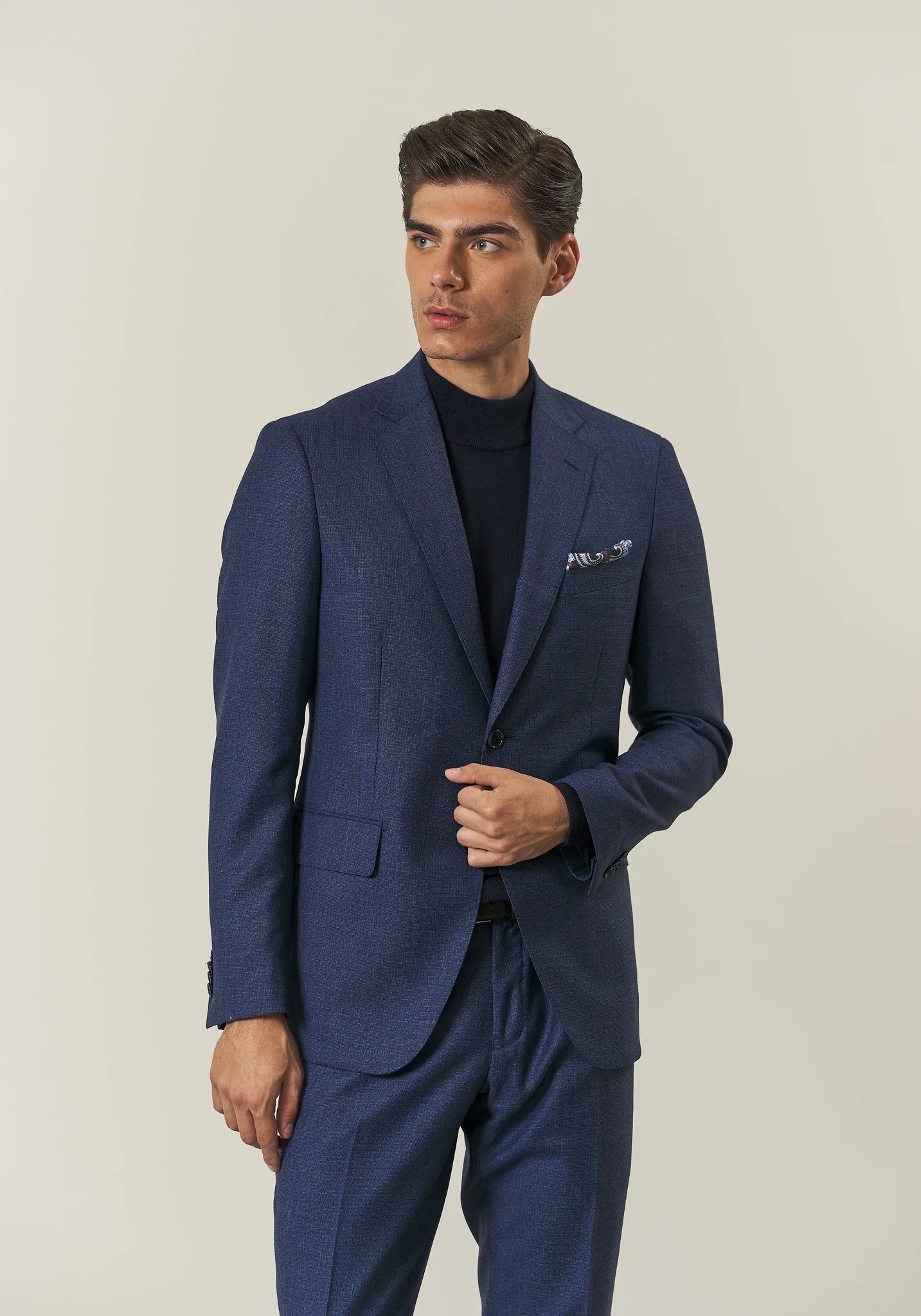 Abito avio lana microdisegno custom fit