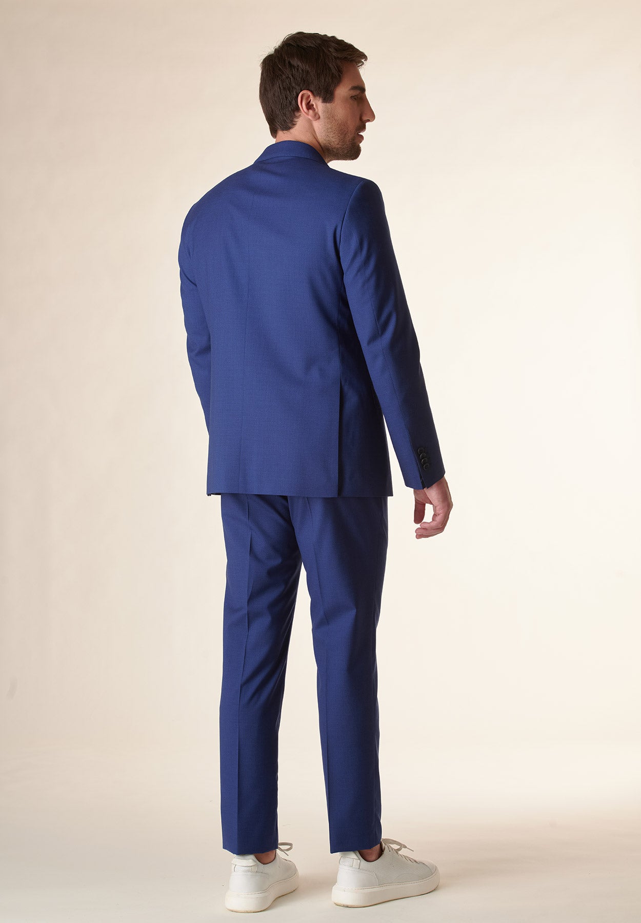 Abito bluette microstruttura lana custom fit-Angelico