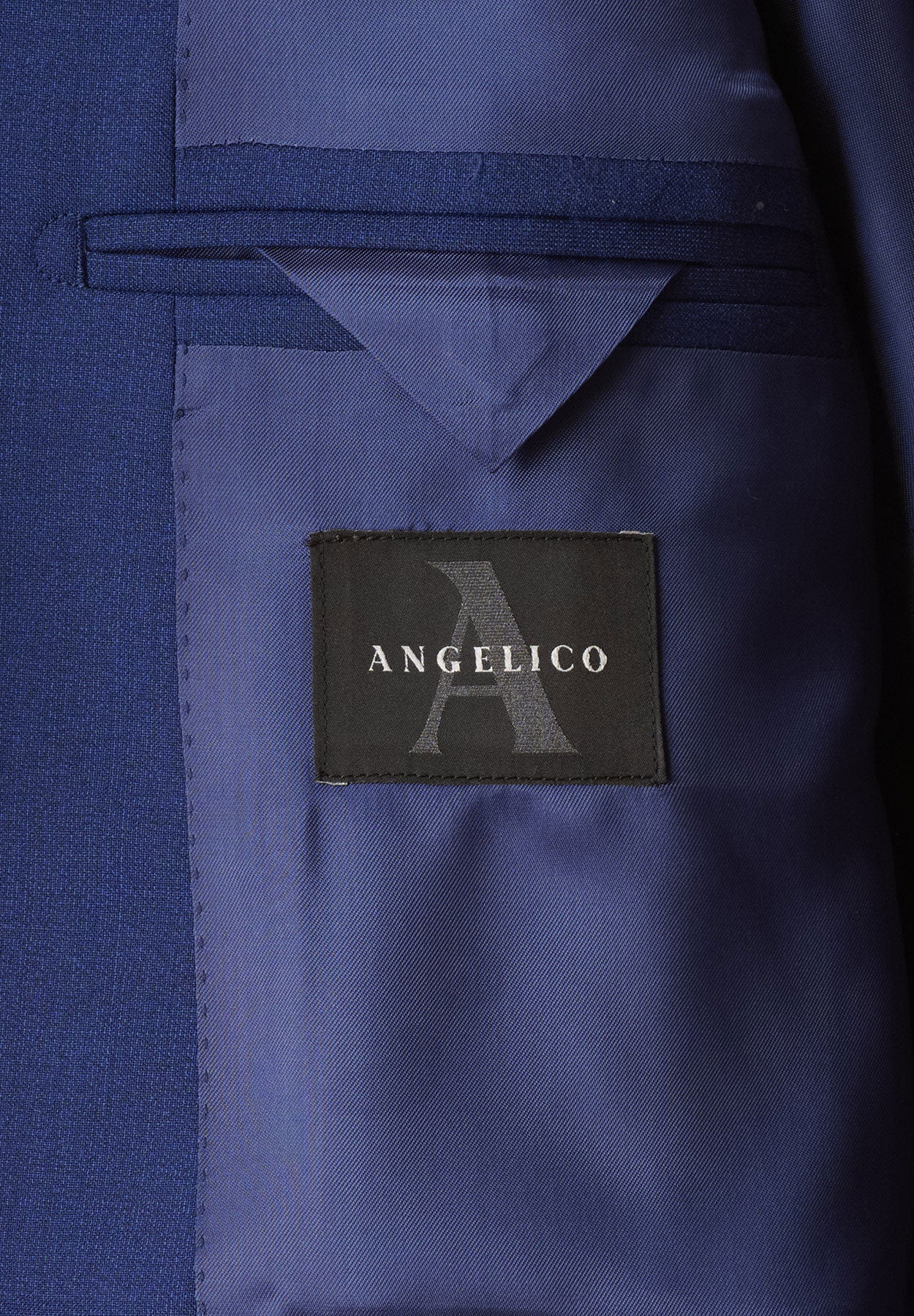 Abito bluette microstruttura lana custom fit-Angelico