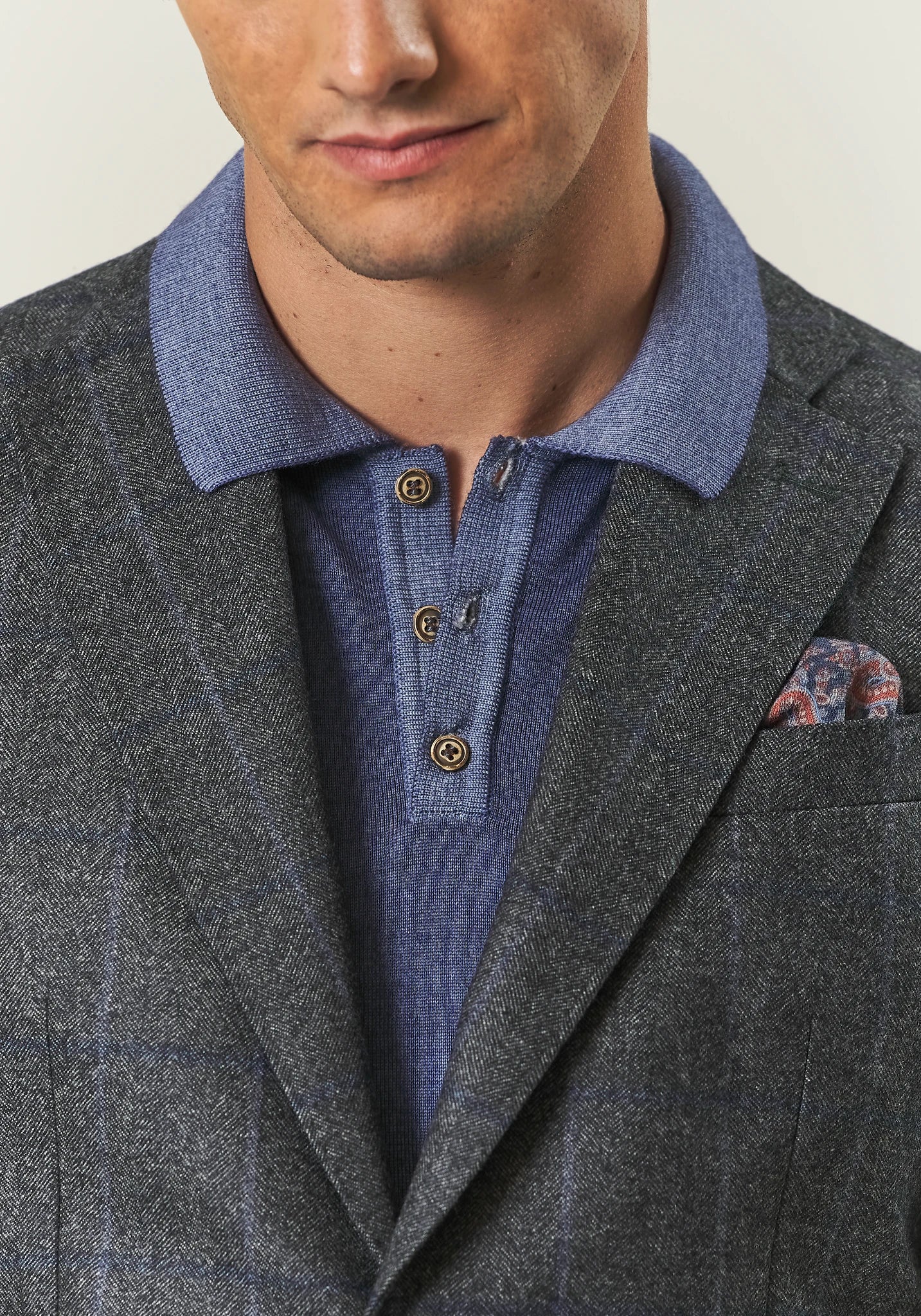 Abito grigio scuro resca lana vergine check custom fit lungo