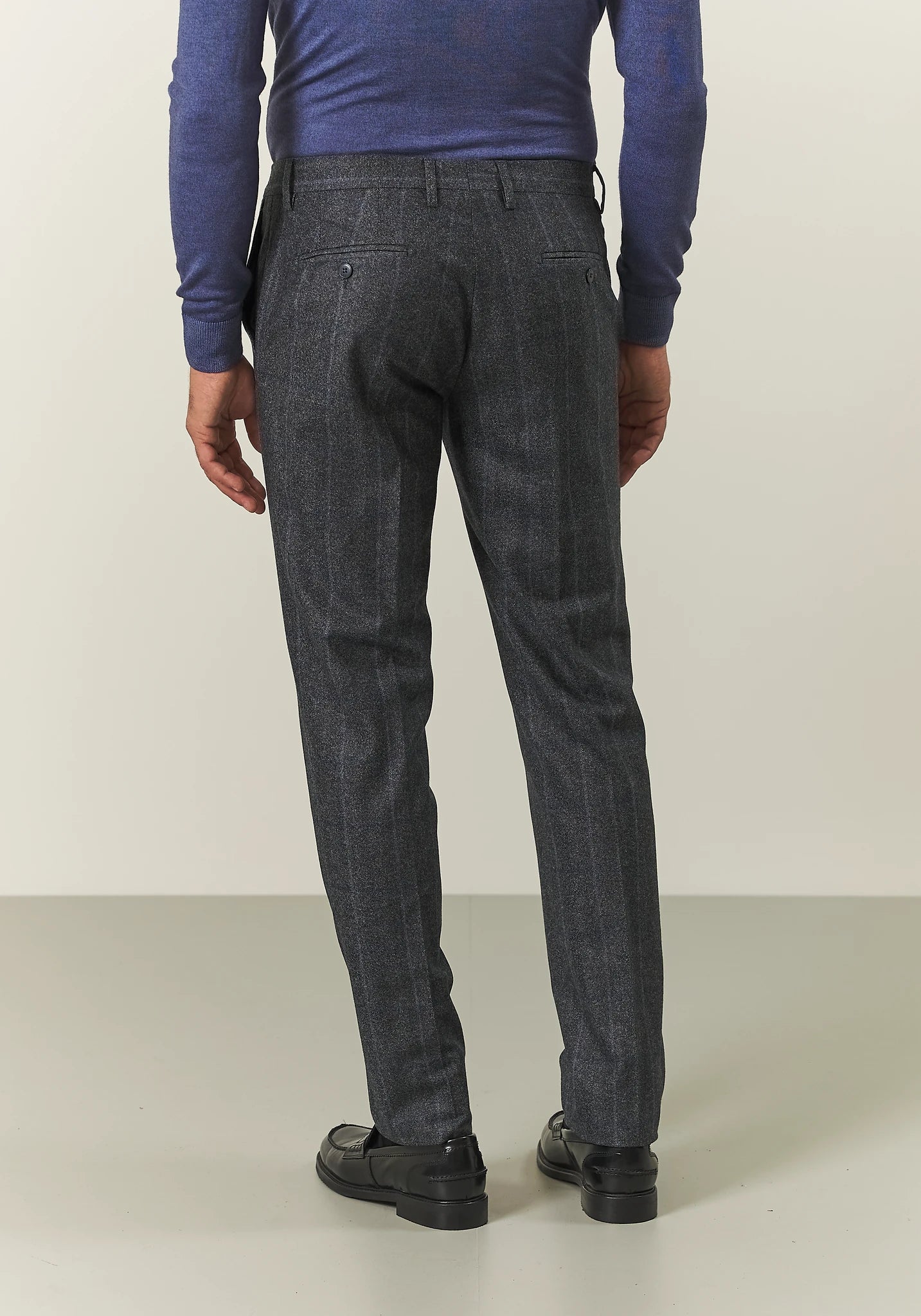 Abito grigio scuro resca lana vergine check custom fit lungo