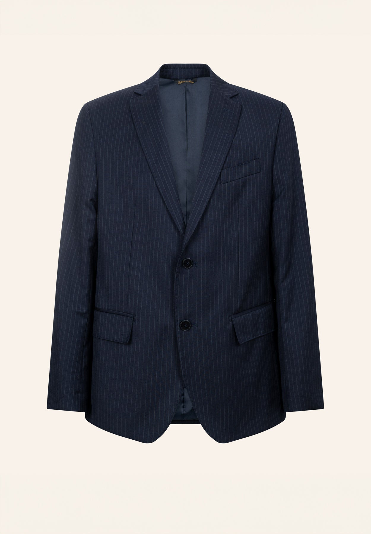 Abito blu gessato lana vergine comfort fit-Angelico