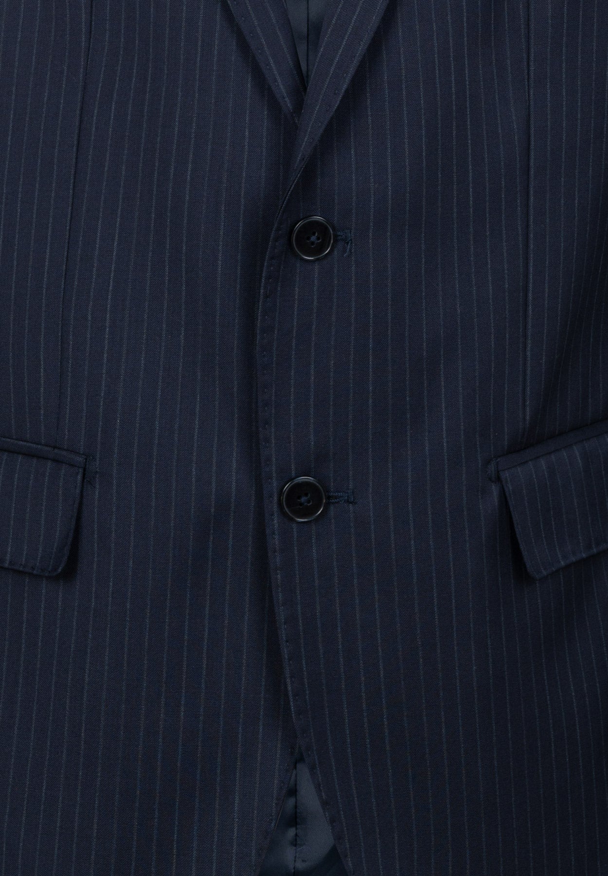 Abito blu gessato lana vergine comfort fit-Angelico