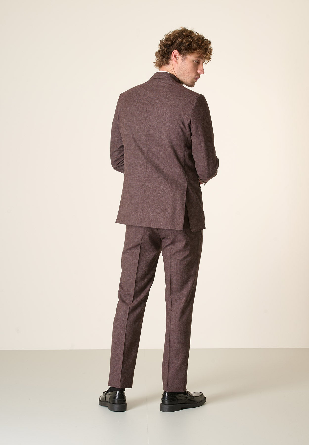Abito bordeaux microdisegno lana 100s custom fit-Angelico