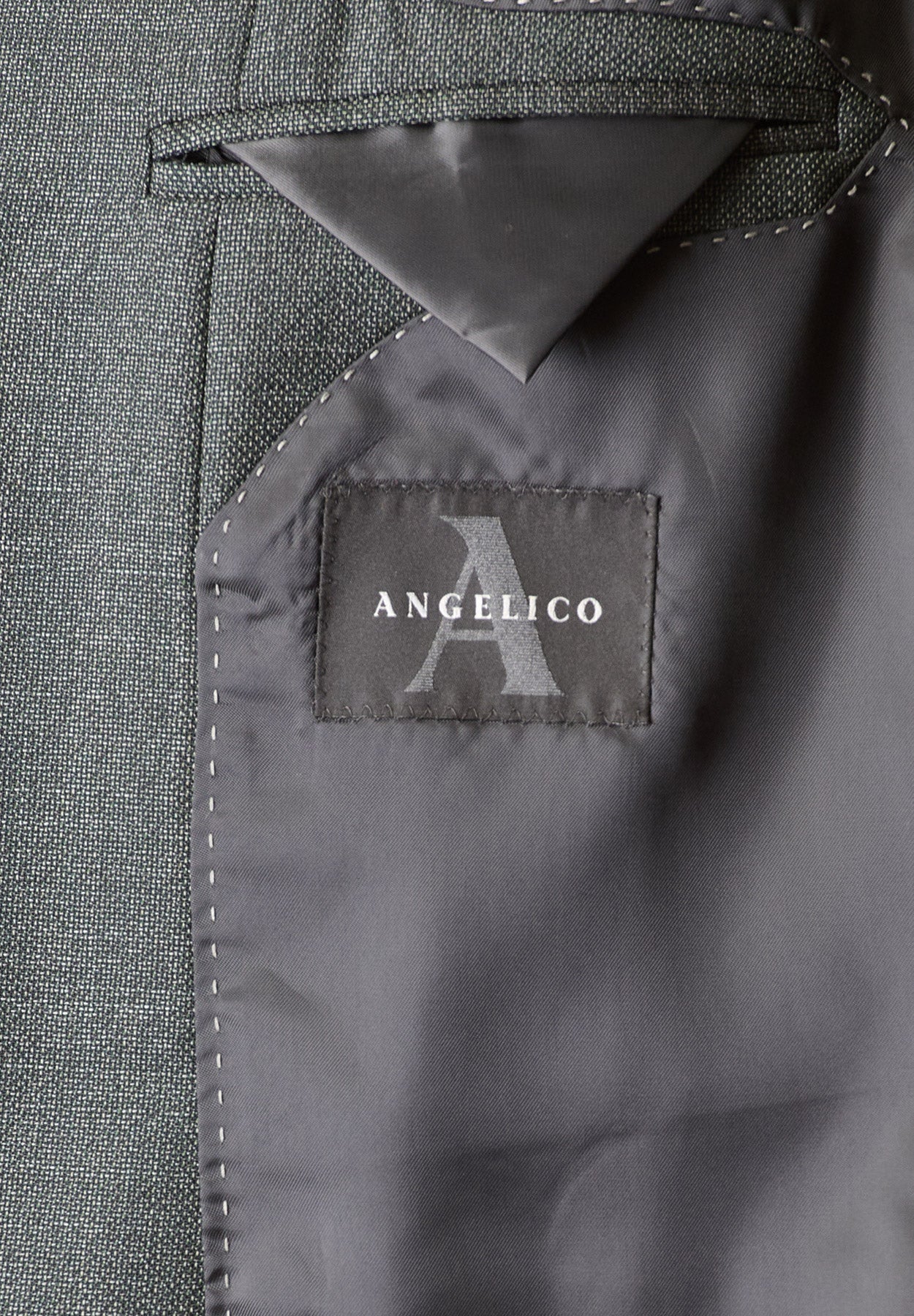 Abito verde microdisegno lana 100s custom fit-Angelico