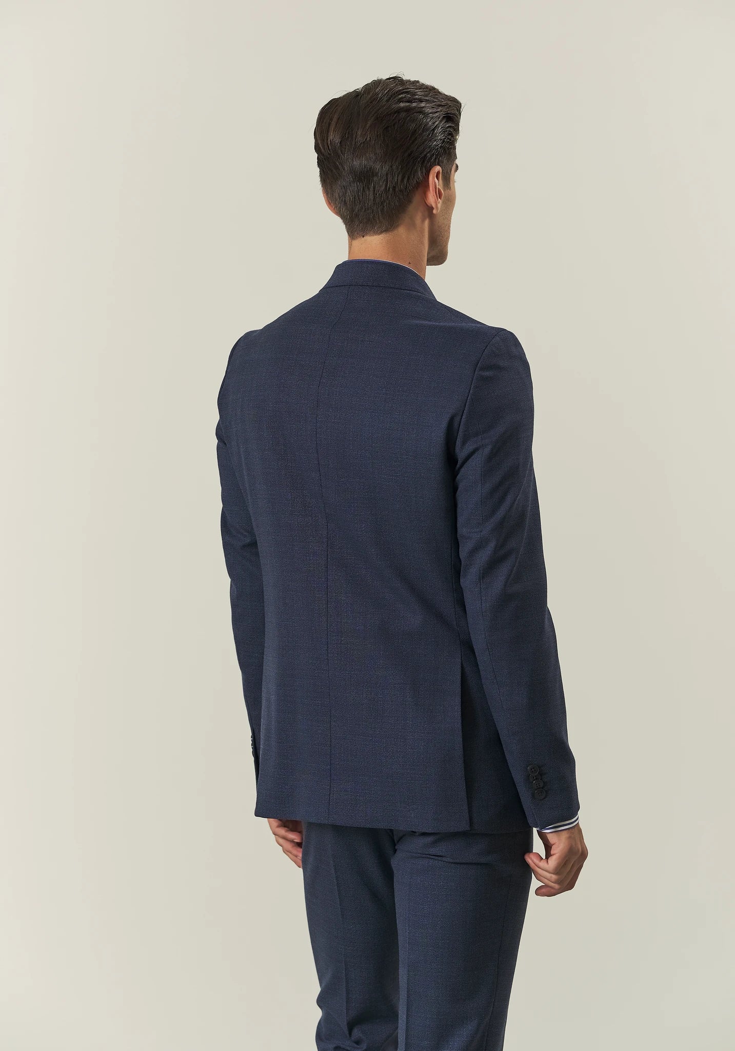 Abito blu sallia lana armaturata custom fit lungo