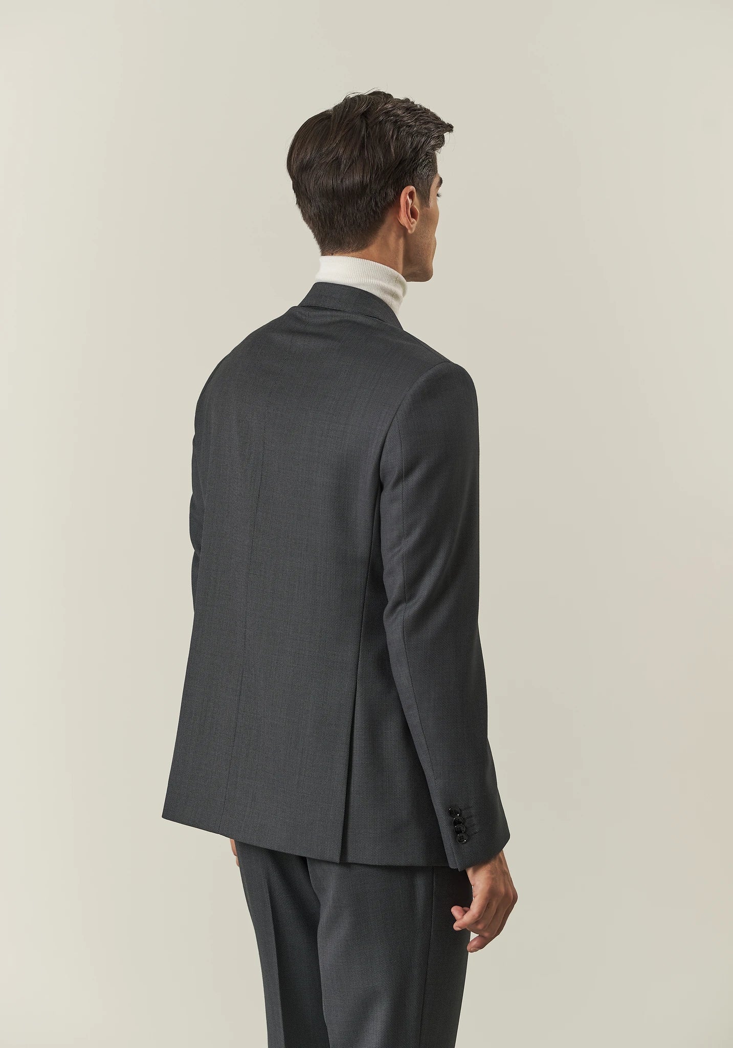 Abito antracite occhio di pernice lana custom fit