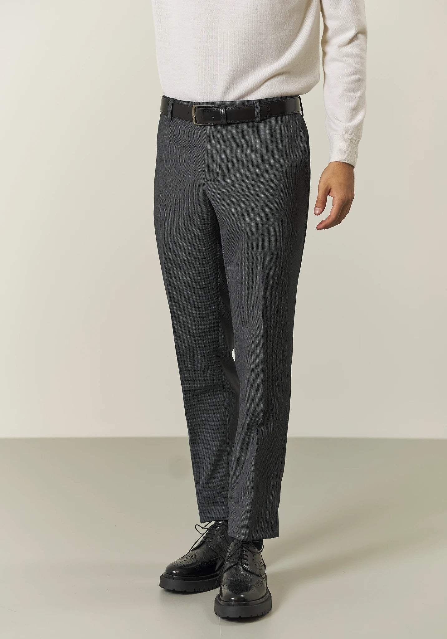 Abito antracite occhio di pernice lana custom fit