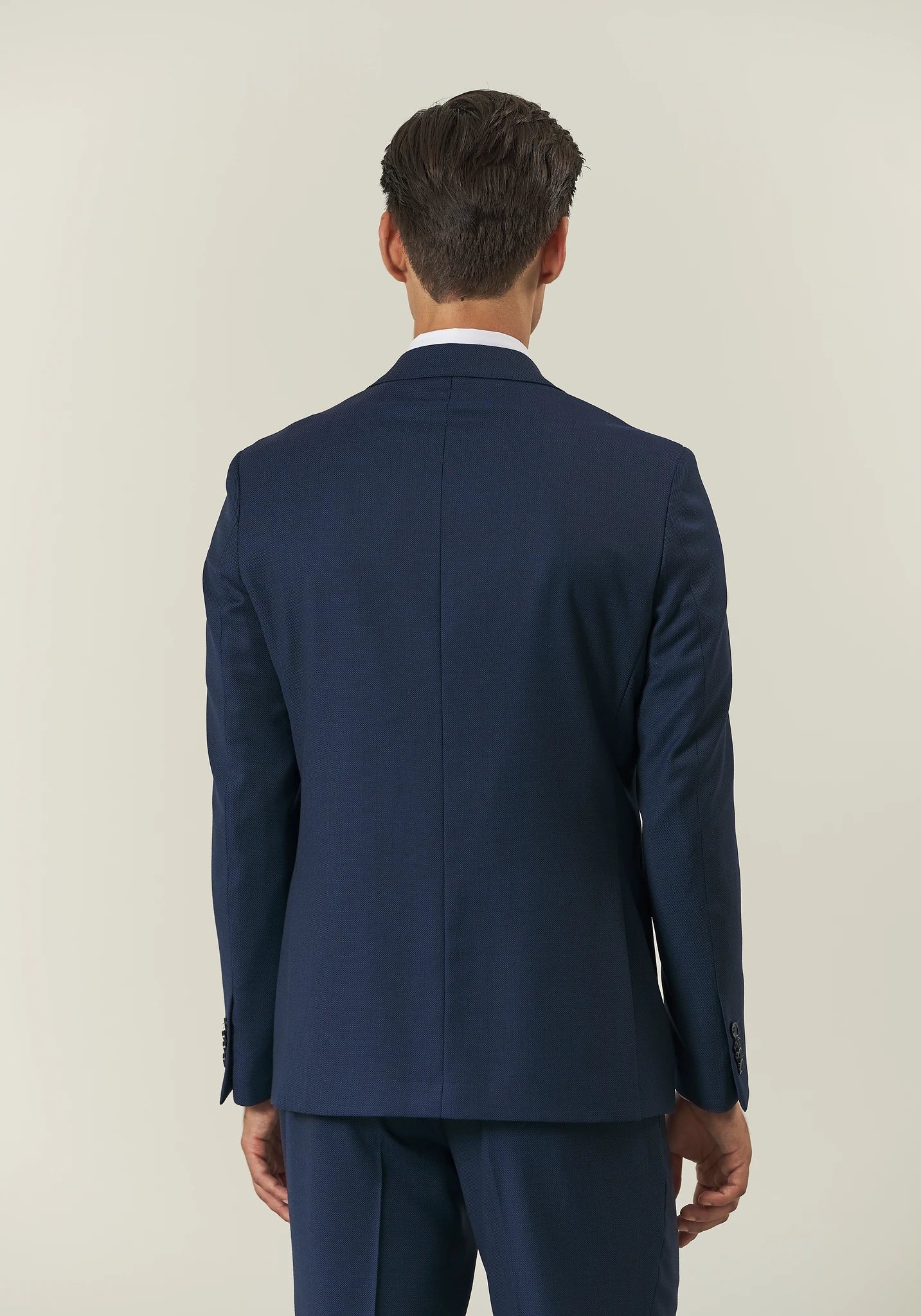Abito blu occhio di pernice lana custom fit