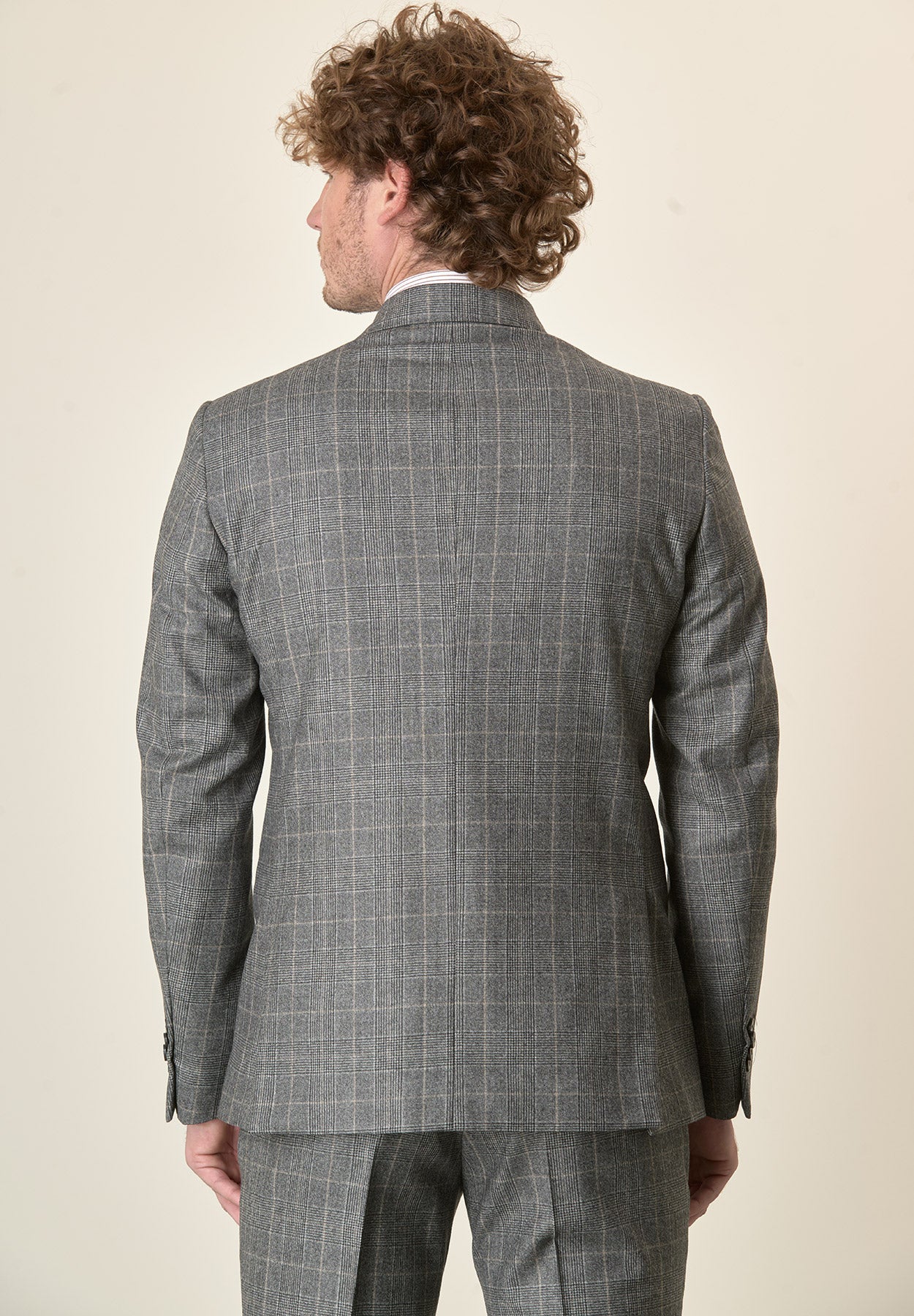 Abito grigio Principe di Galles lana vergine custom fit-Angelico