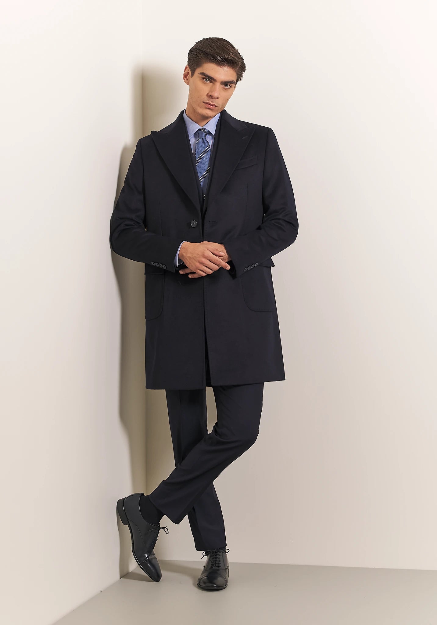 Abito blu sallia lana stretch custom fit