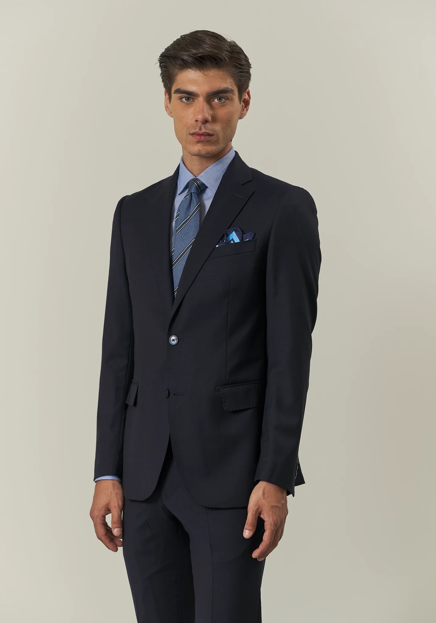 Abito blu sallia lana stretch custom fit