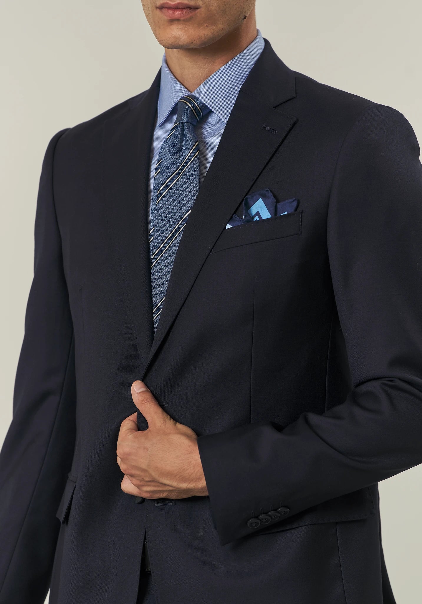Abito blu sallia lana stretch custom fit