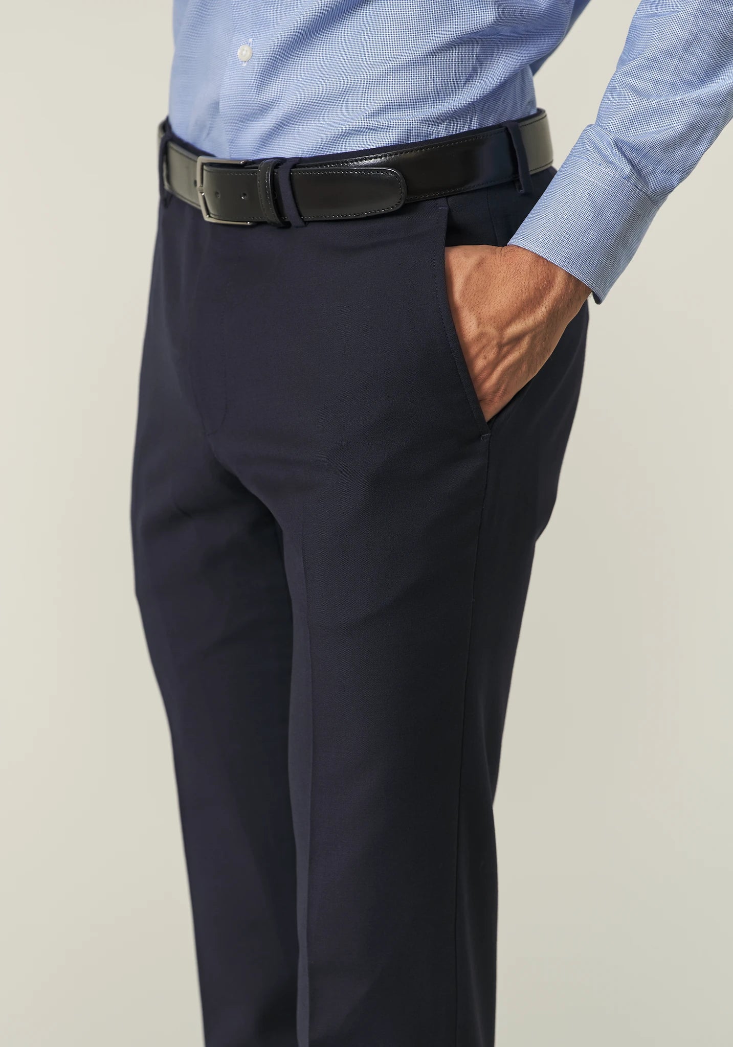 Abito blu sallia lana stretch custom fit