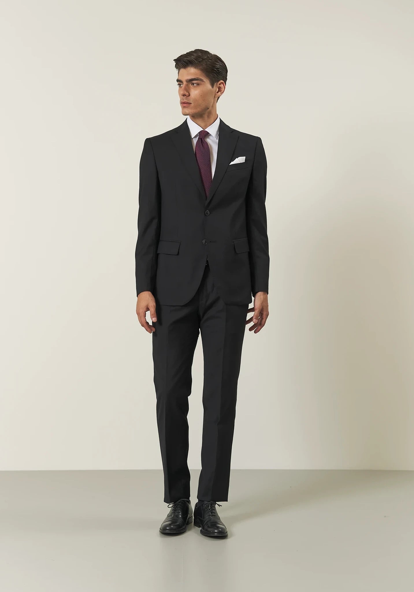 Abito nero sallia lana stretch custom fit