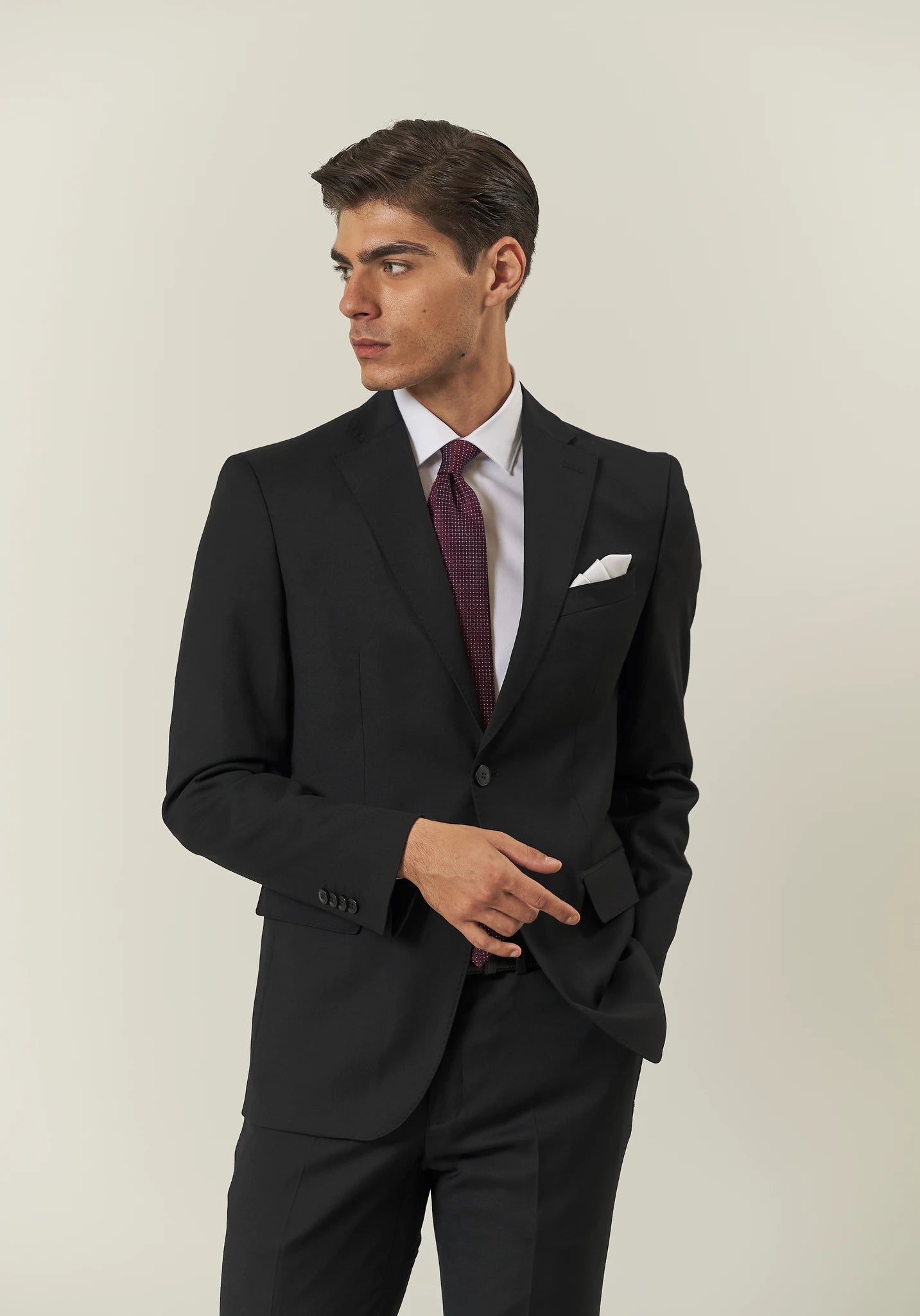 Abito nero sallia lana stretch custom fit