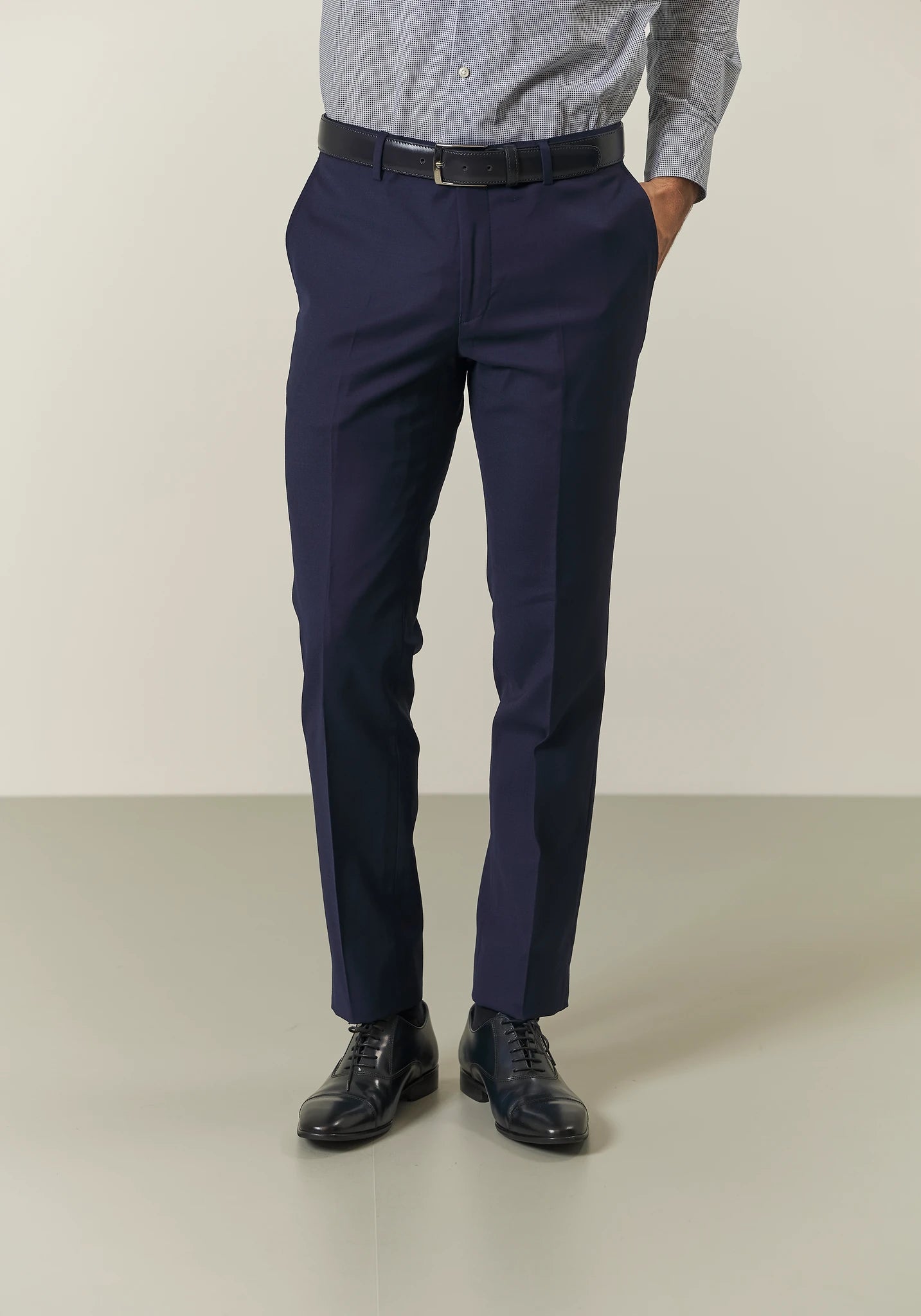 Abito blu sallia lana custom fit lungo