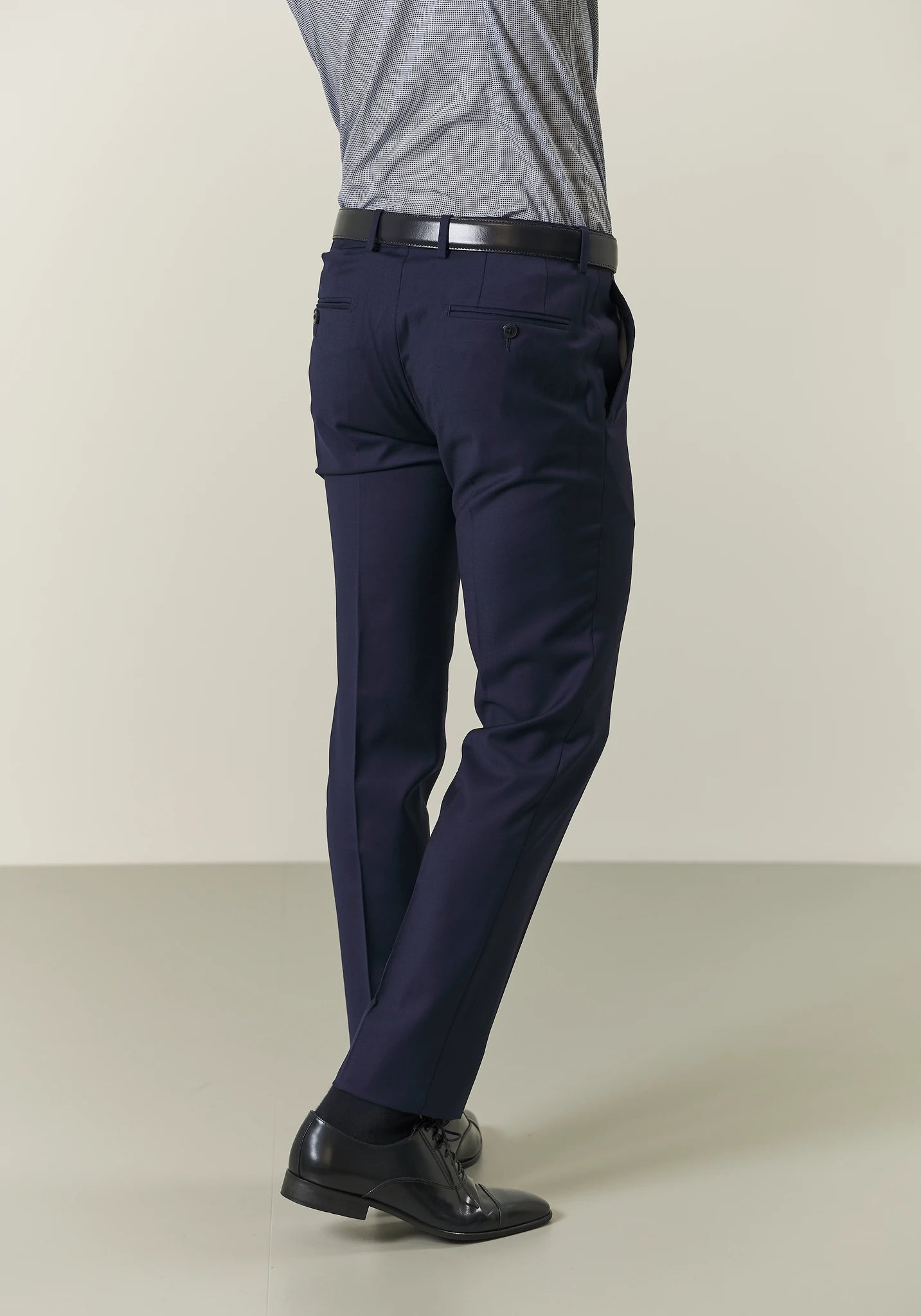 Abito blu sallia lana custom fit lungo