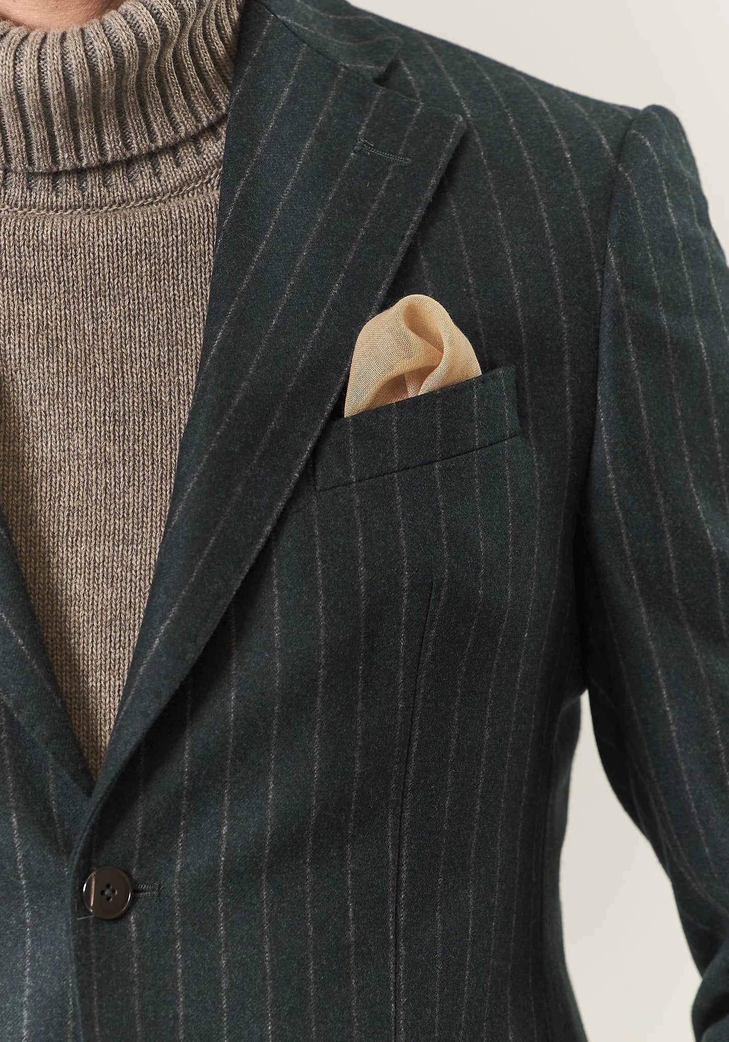 Abito verdone gessato flanella lana vergine custom fit Angelico 3