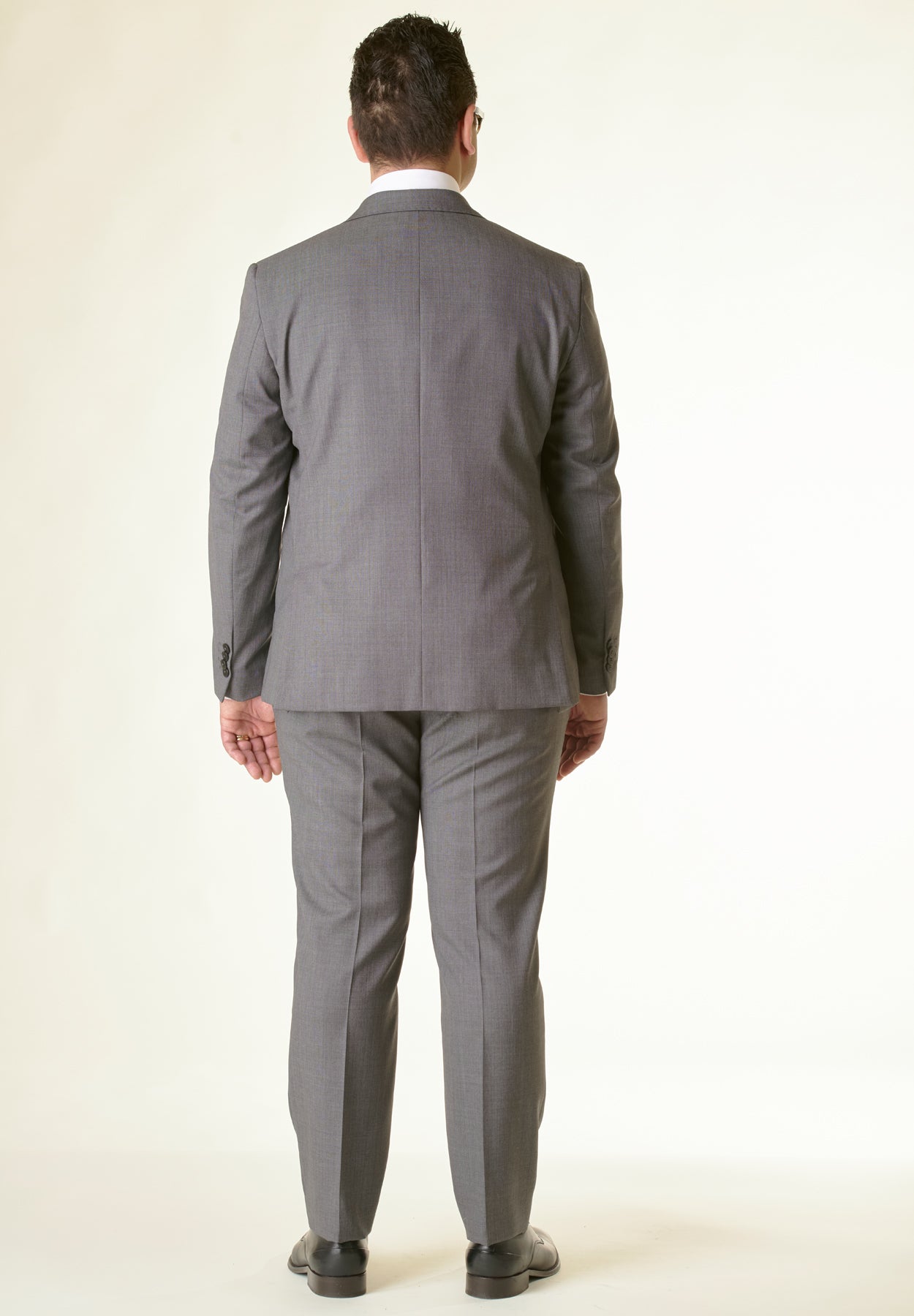 Abito grigio sallia di lana 100s comfort fit corto-Angelico