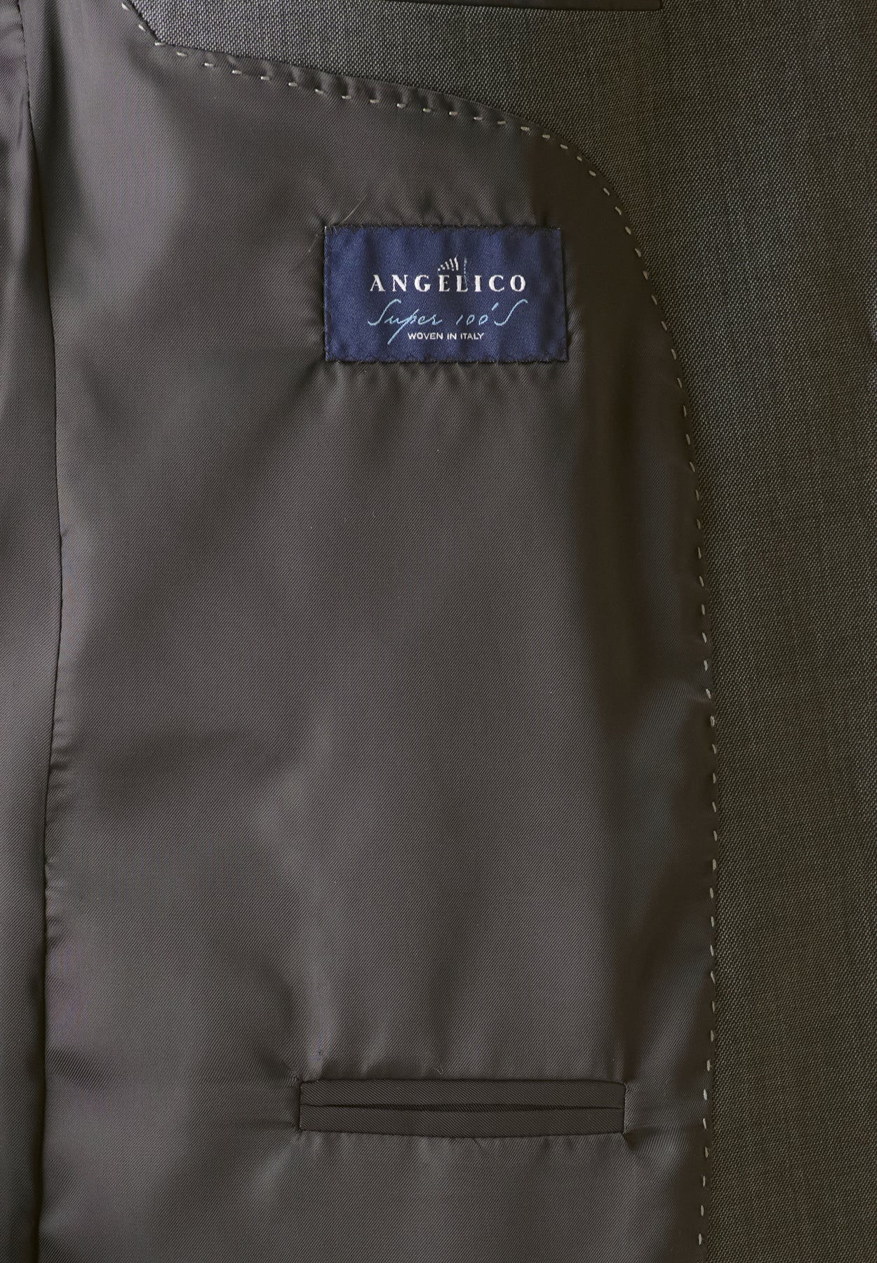 Abito grigio sallia di lana 100s comfort fit corto-Angelico