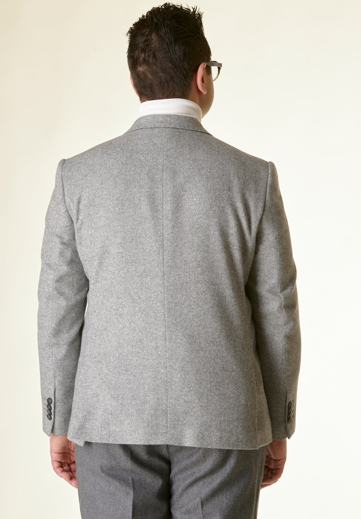 Gray comfort herringbone jacket Angelico 3
