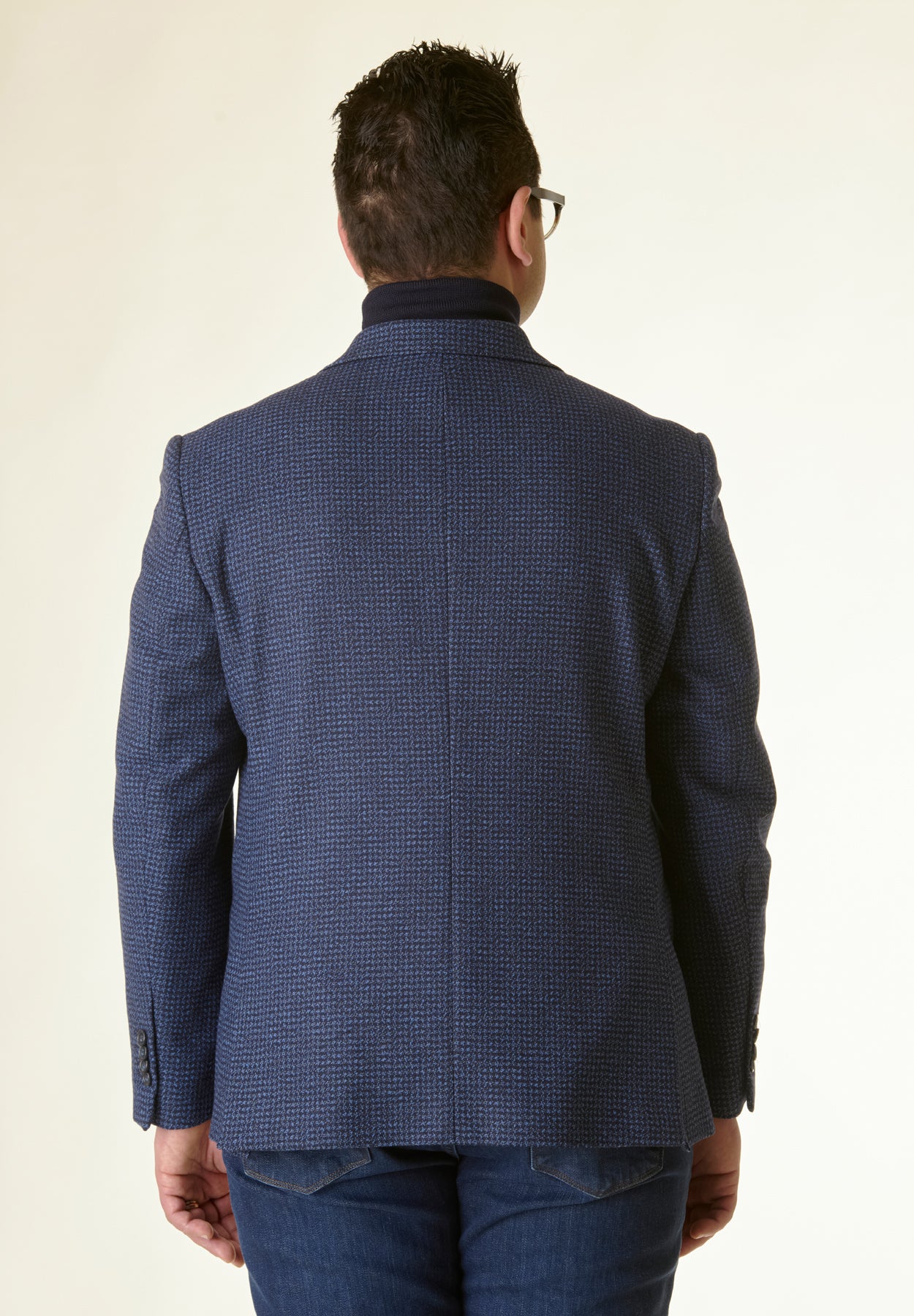 Giacca blu piedpul comfort fit corto-Angelico