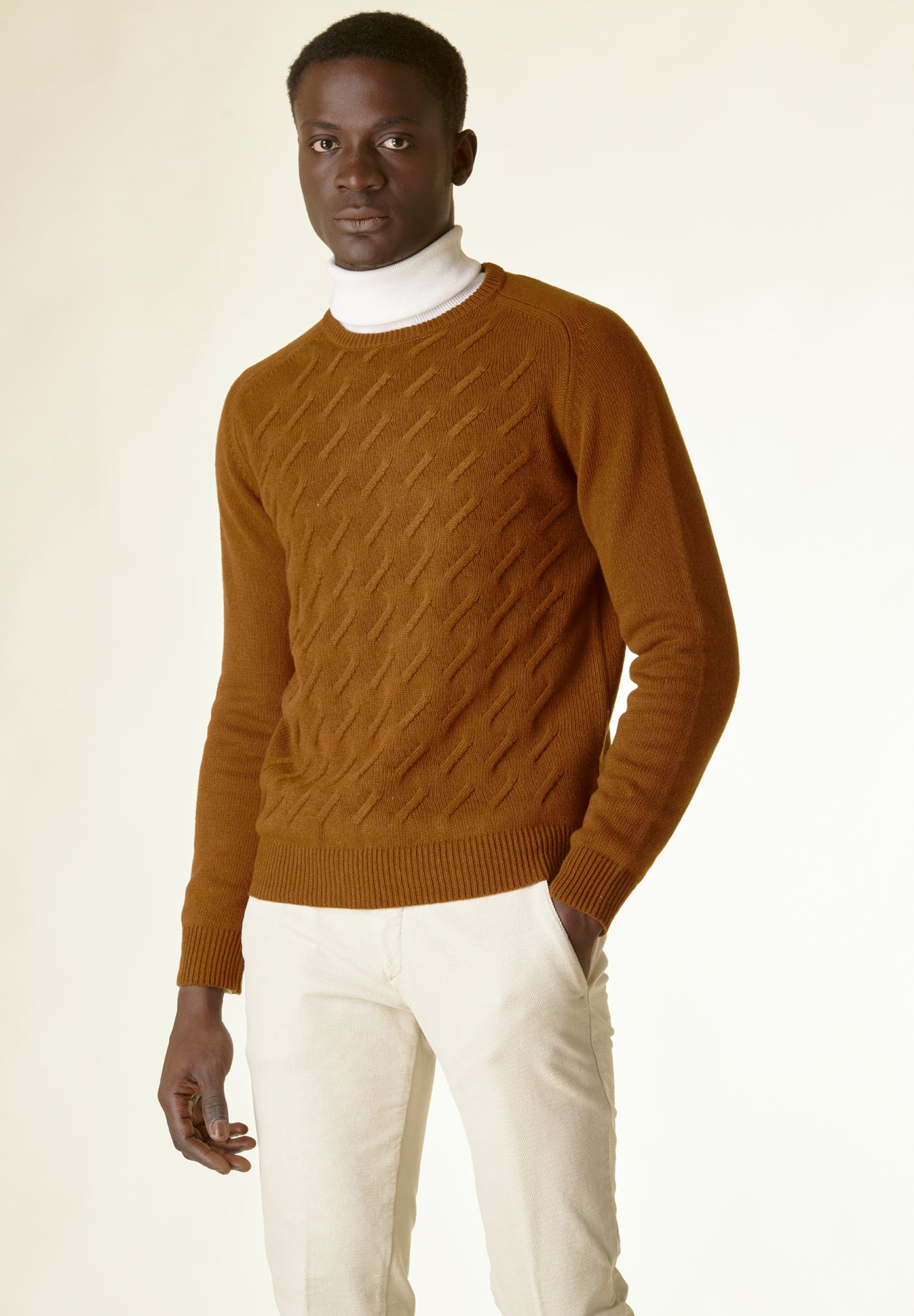 Maglia biscotto finte losanghe raglan-Angelico
