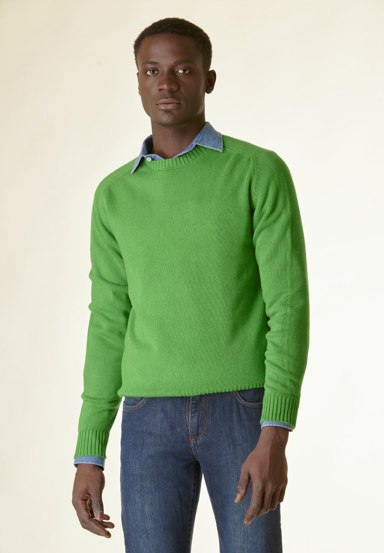 Maglia verde raglan bordi alti-Angelico
