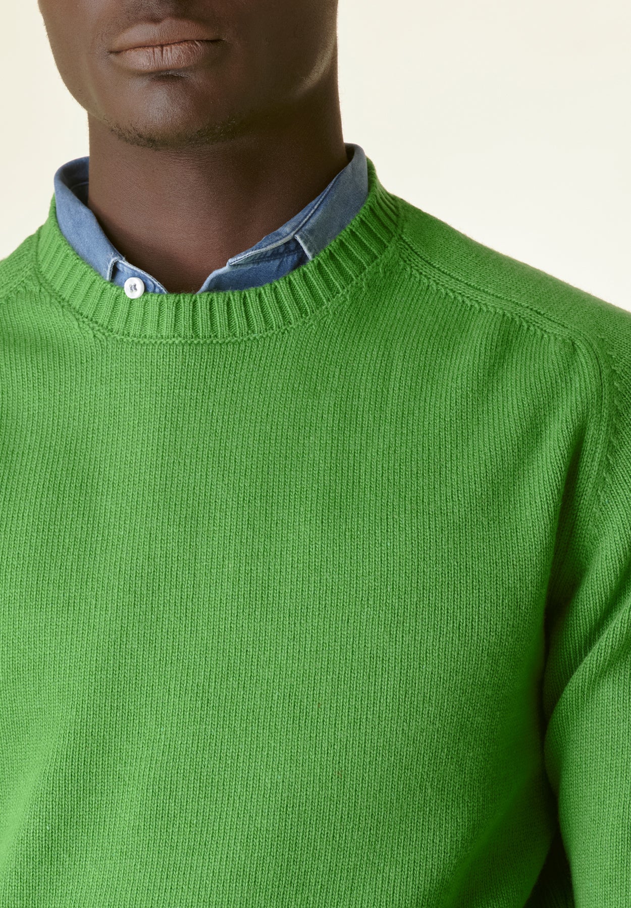 Maglia verde raglan bordi alti-Angelico