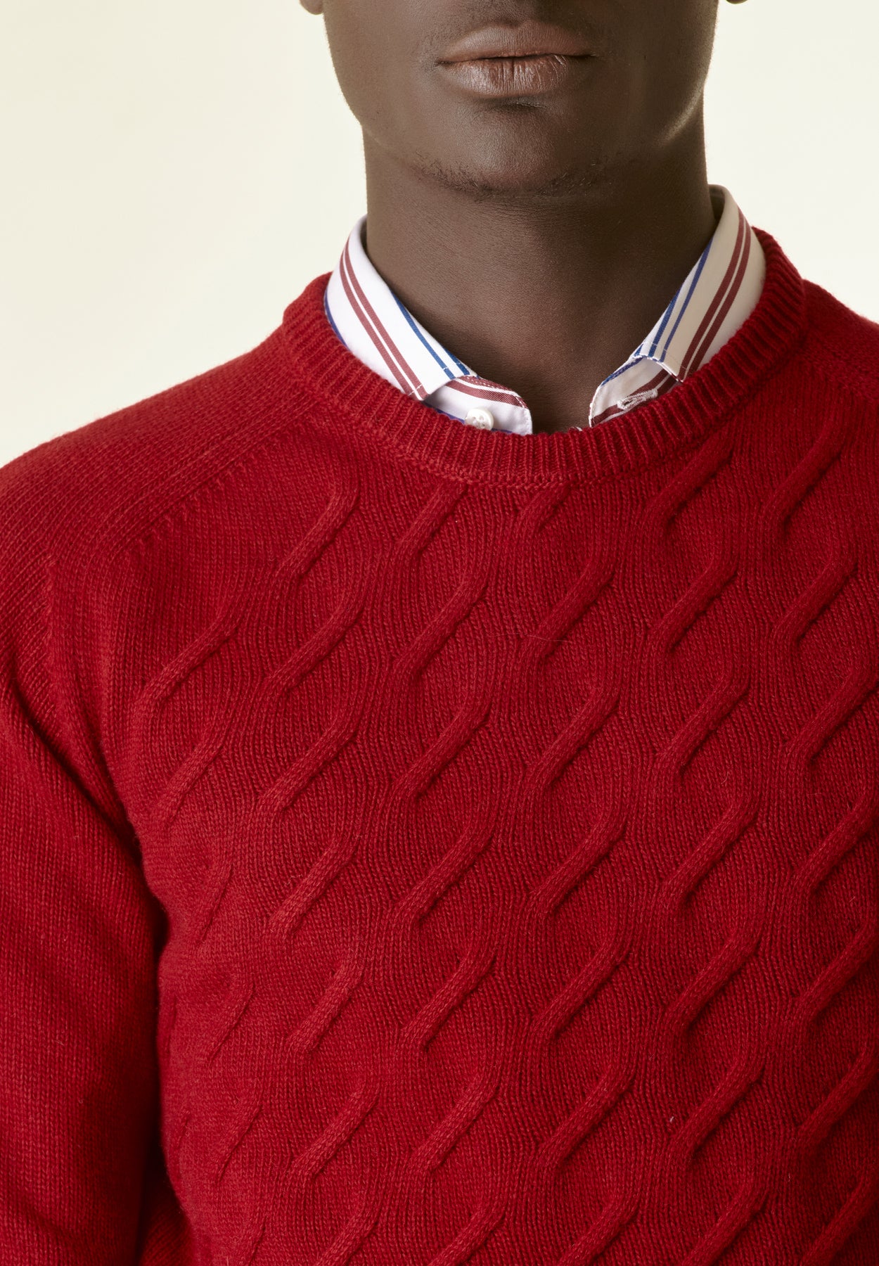 Maglia rosso scuro finte losanghe raglan-Angelico