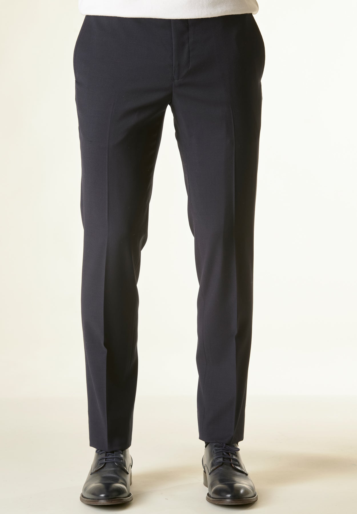 Pantalone blu sallia di lana-Angelico