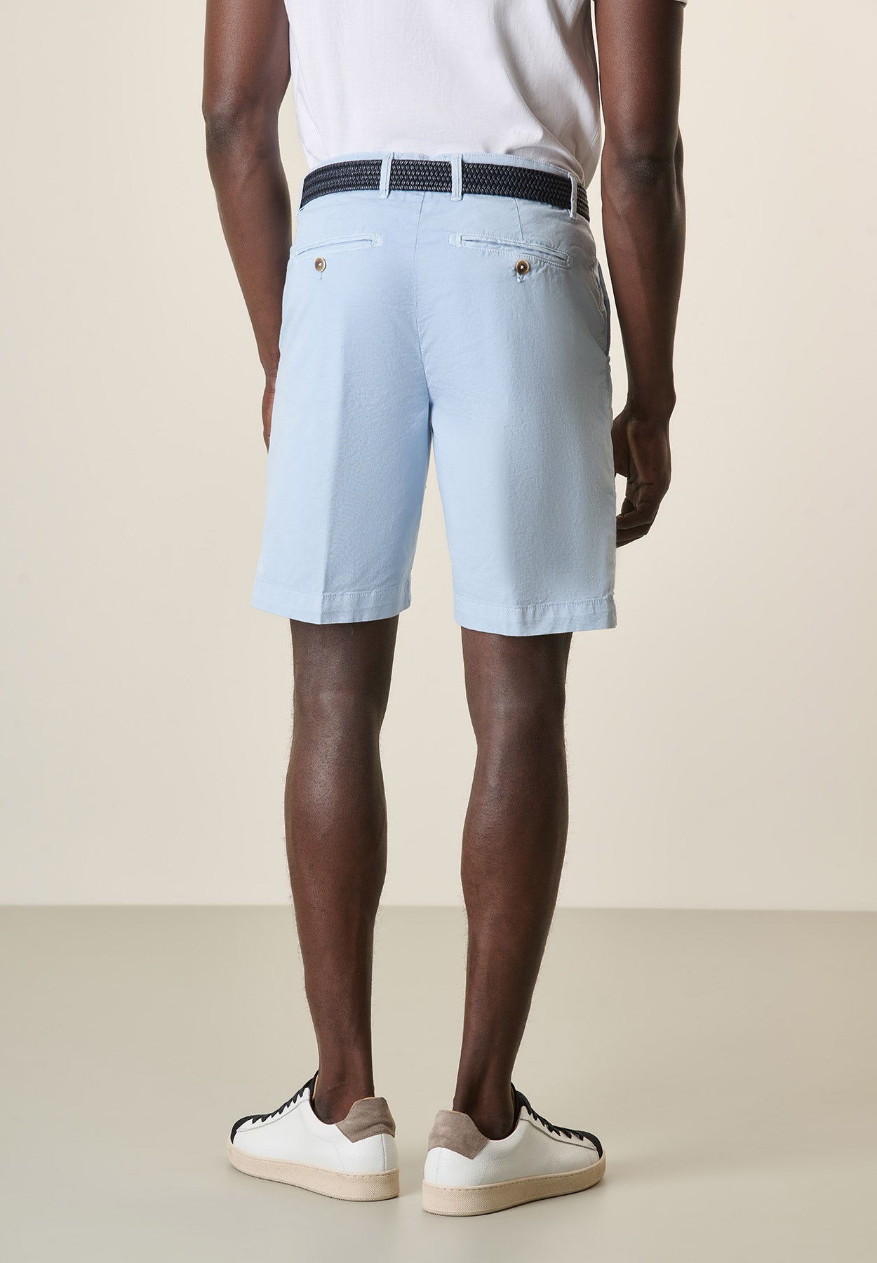 Bermuda azzurro chiaro gabardina cotone stretch