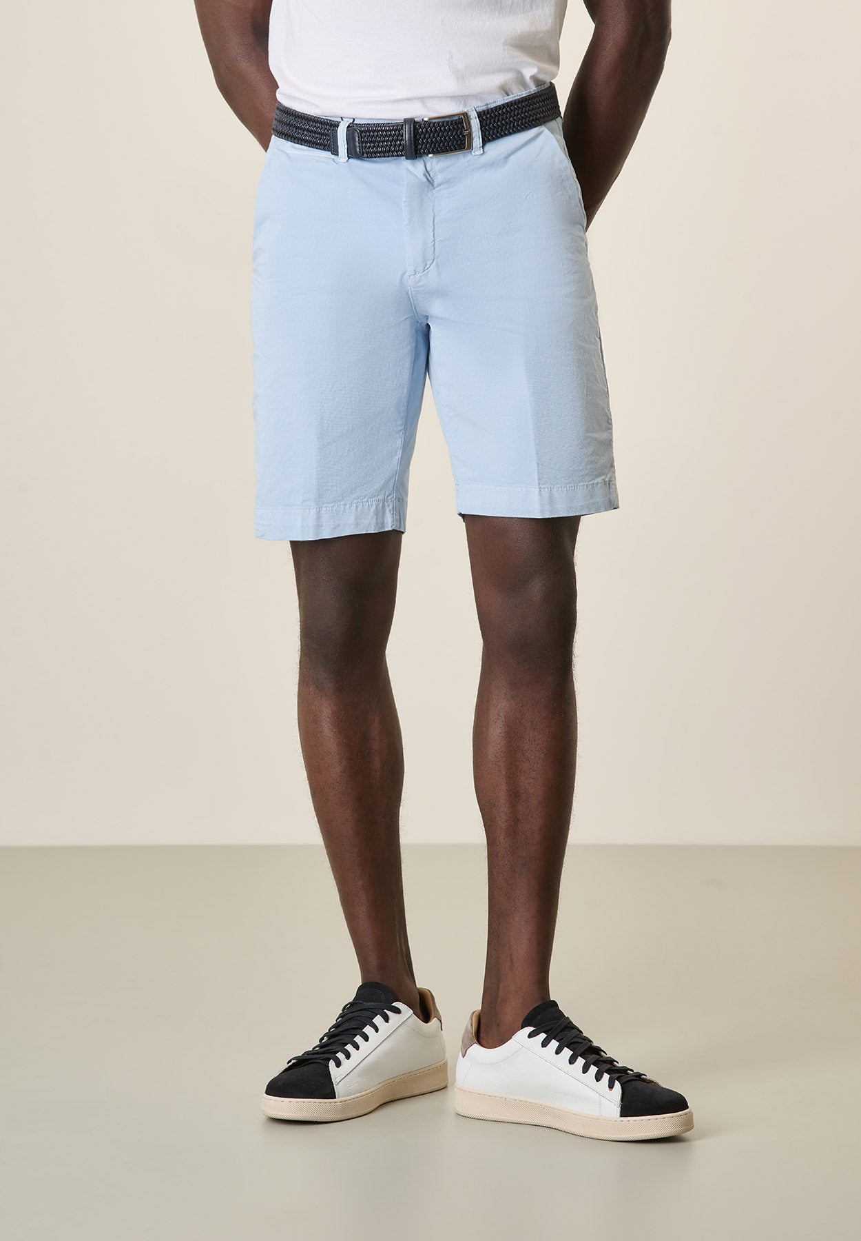 Bermuda azzurro chiaro gabardina cotone stretch