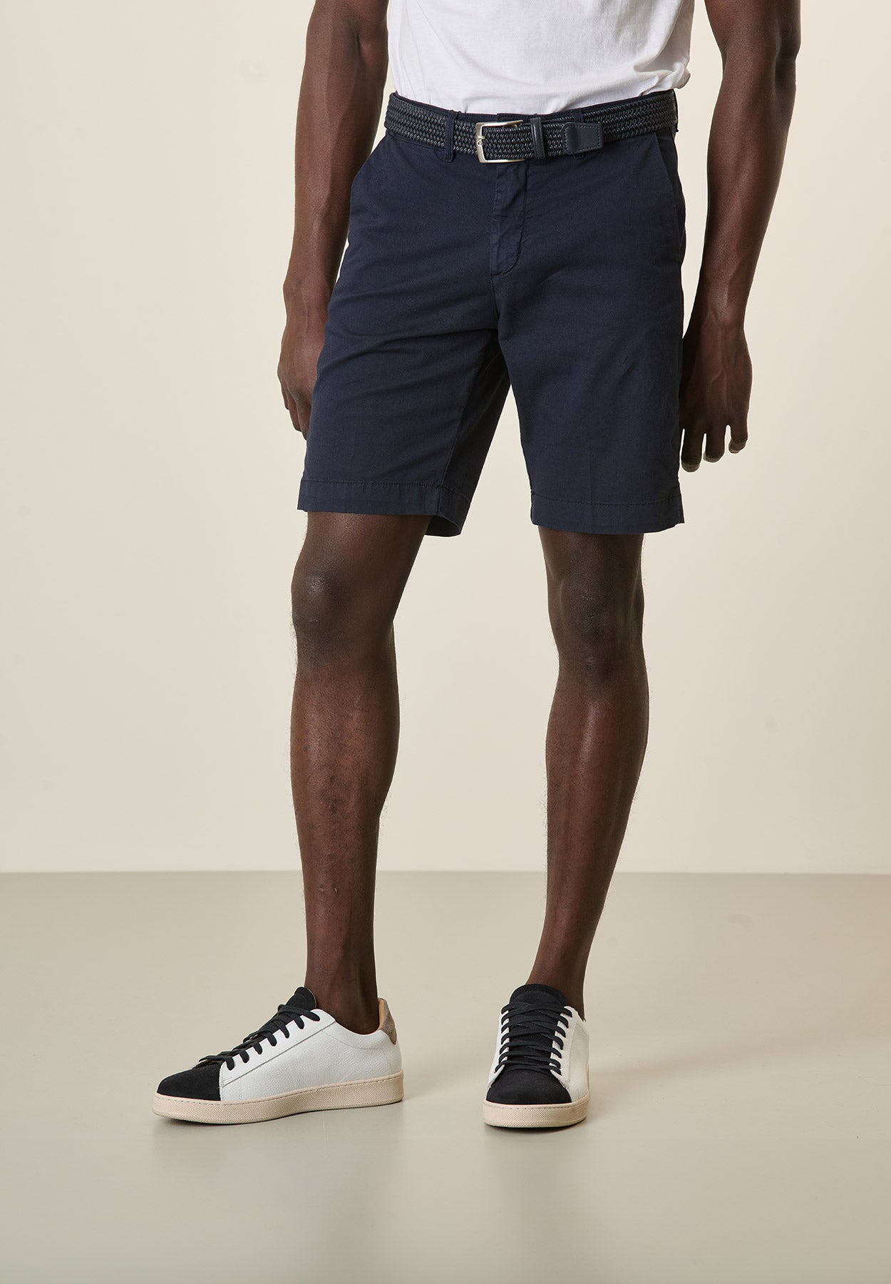 Bermuda blu gabardina cotone stretch