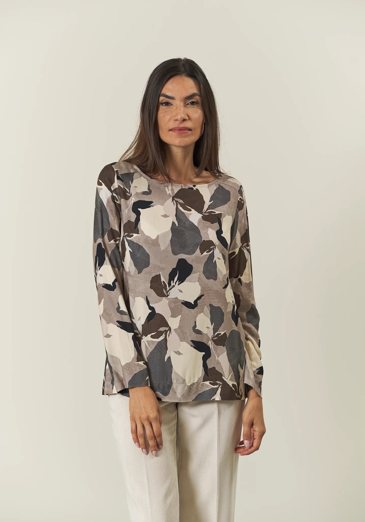 Blusa camouflage tortora-panna Angelico 1