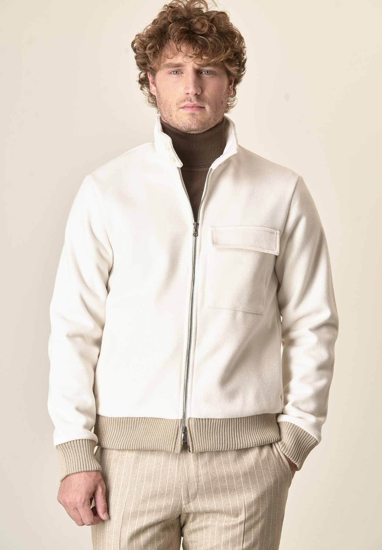 Giubbotto bomber panna-Angelico