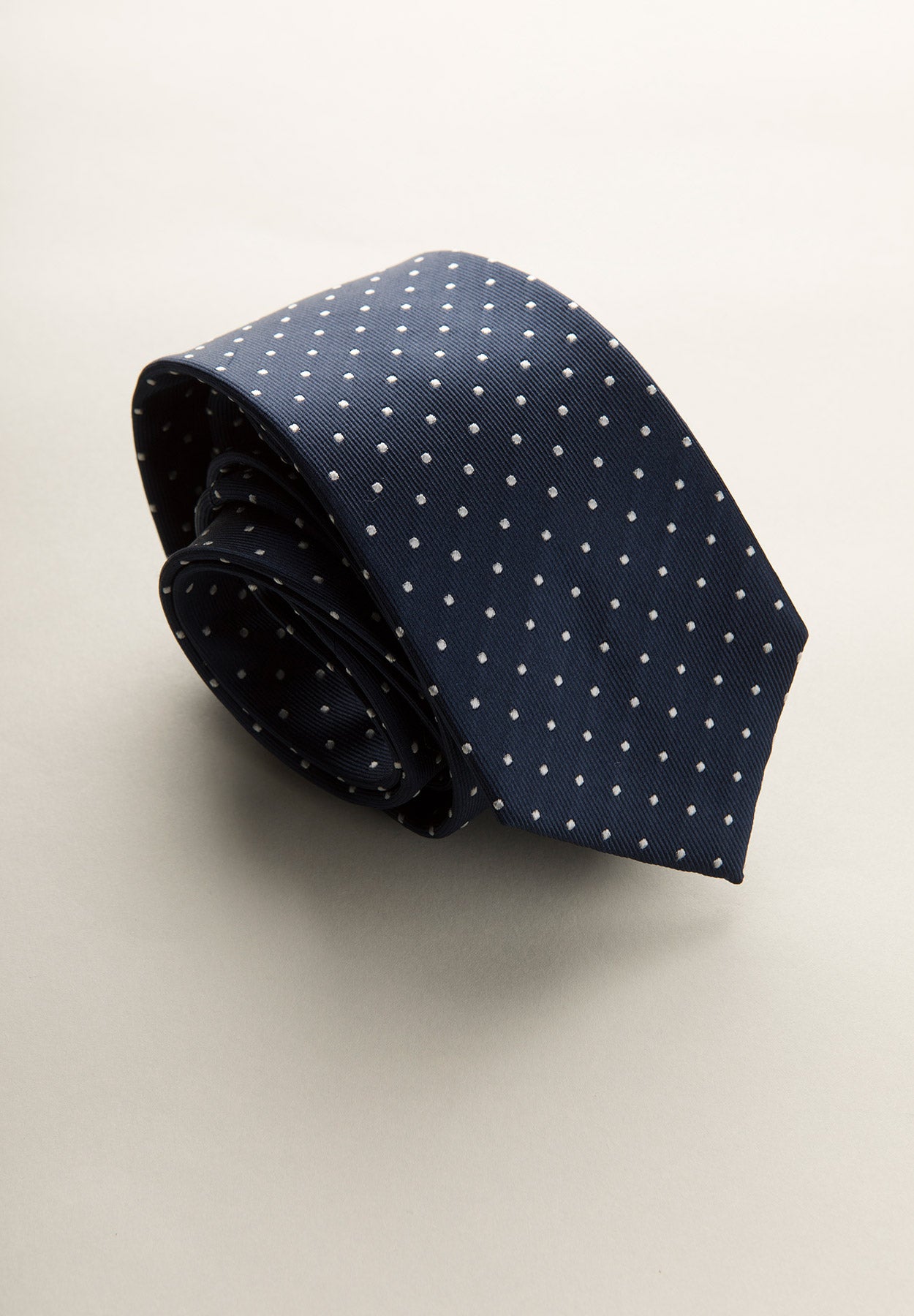 Cravatta blu notte micro-quadretto perla seta