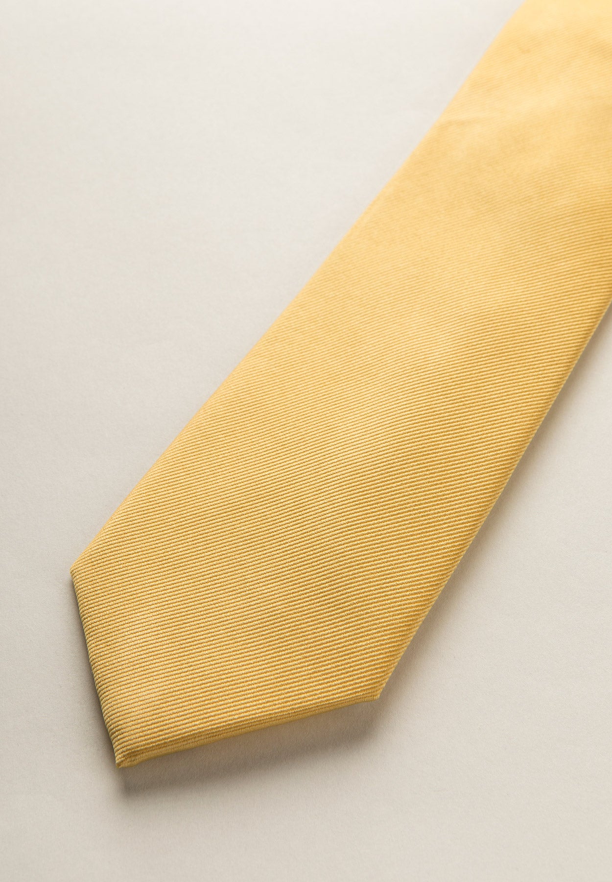 Cravatta giallo unito con armatura seta-Angelico