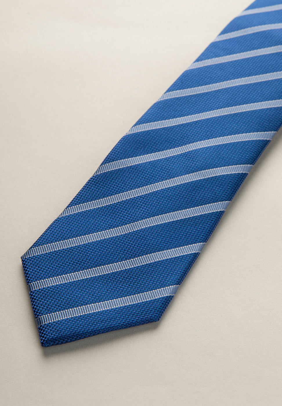 Bluette-light blue regimental silk tie
