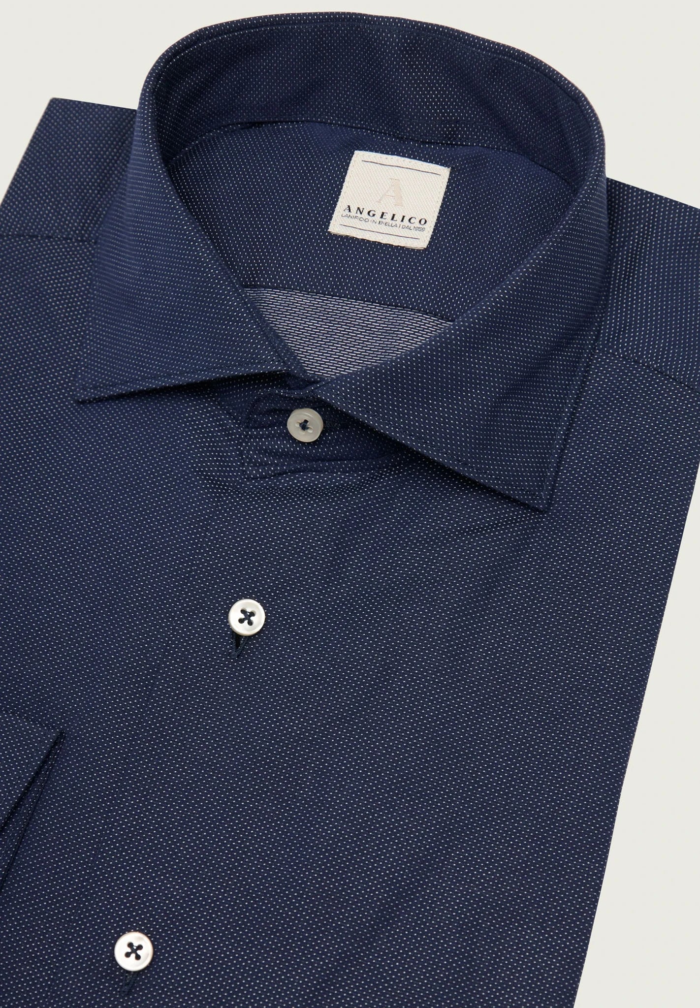 Jacquard Shirt with Escaped Collar Angelico 2