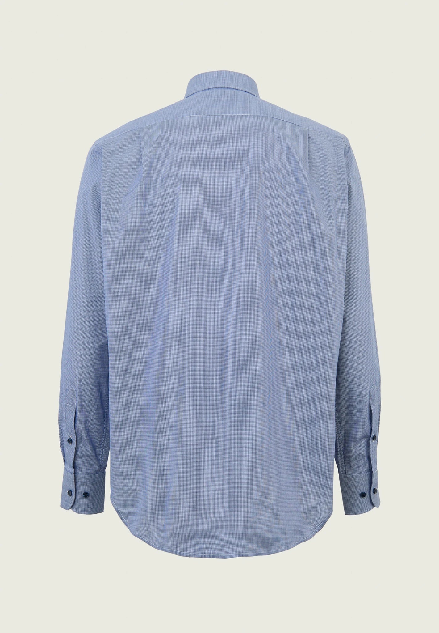 Camicia blu bianca microdisegno taschino cotone comfort fit Angelico 3