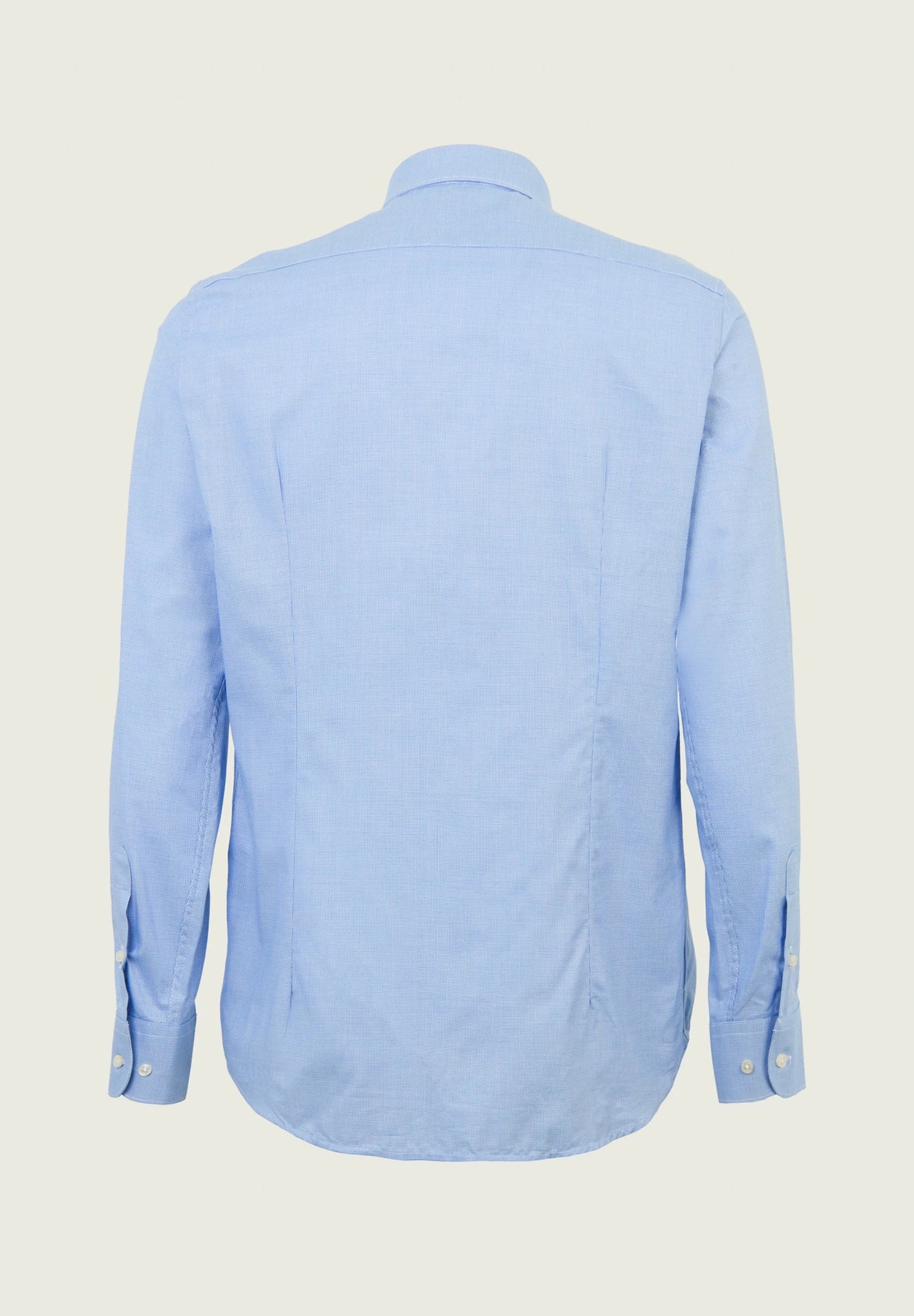 Light blue and white slim-fit cotton shirt with micro-pattern Angelico 2