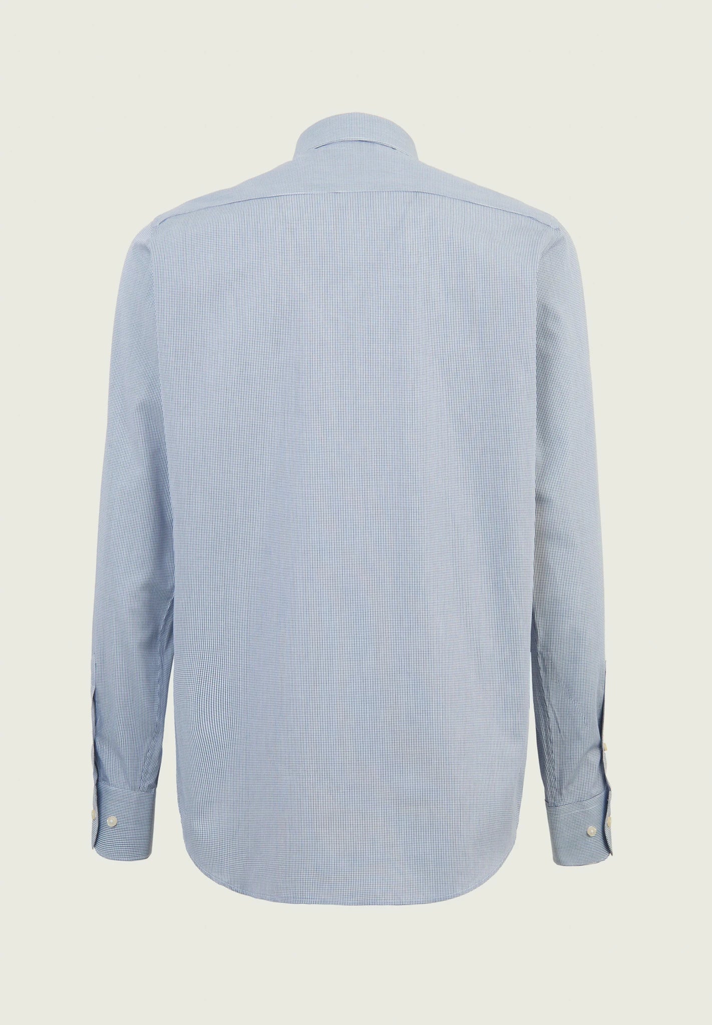 Camicia blu bianca microquadro cotone regular fit Angelico 3