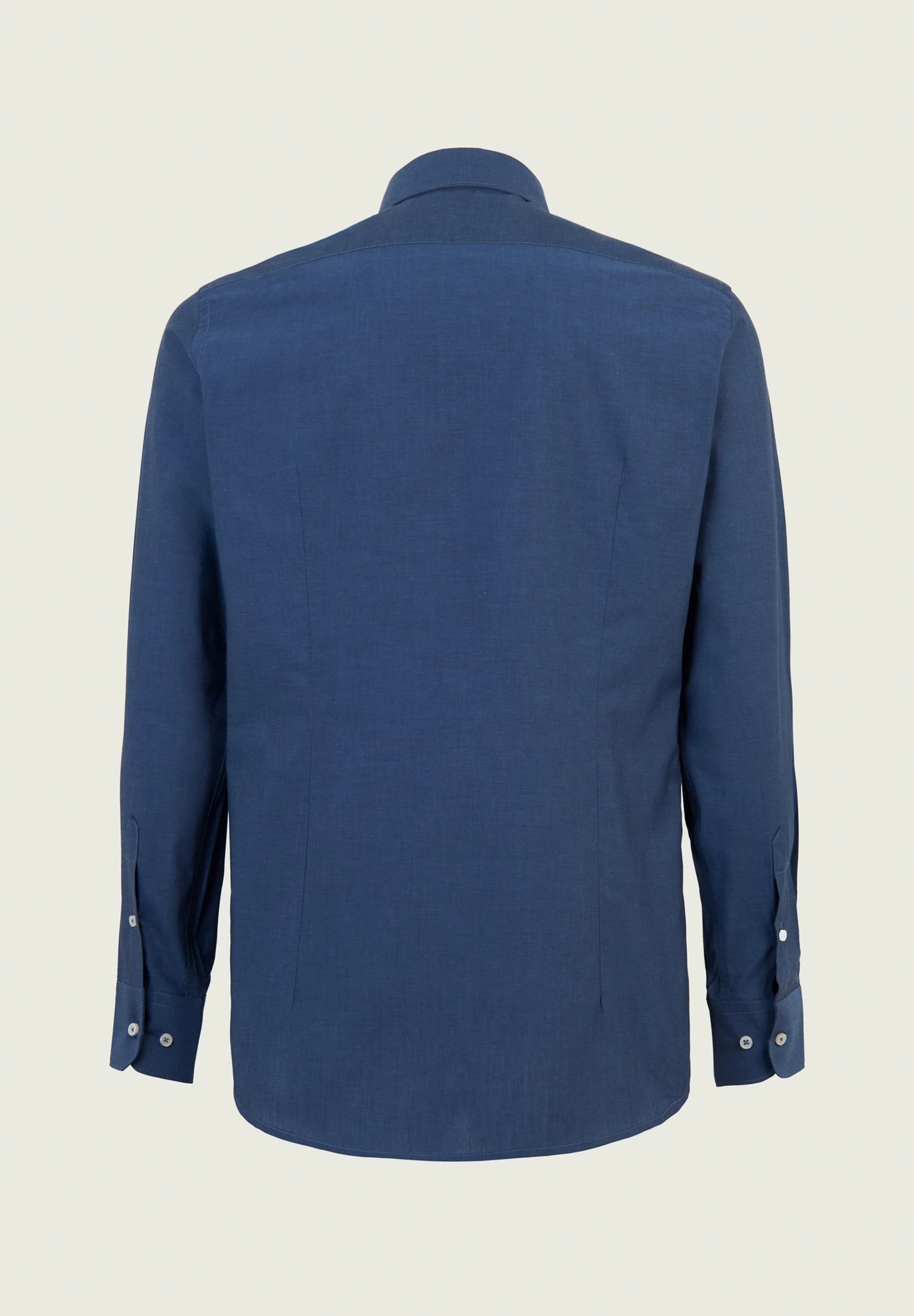 Slim fit cotton poplin air force blue shirt Angelico 3