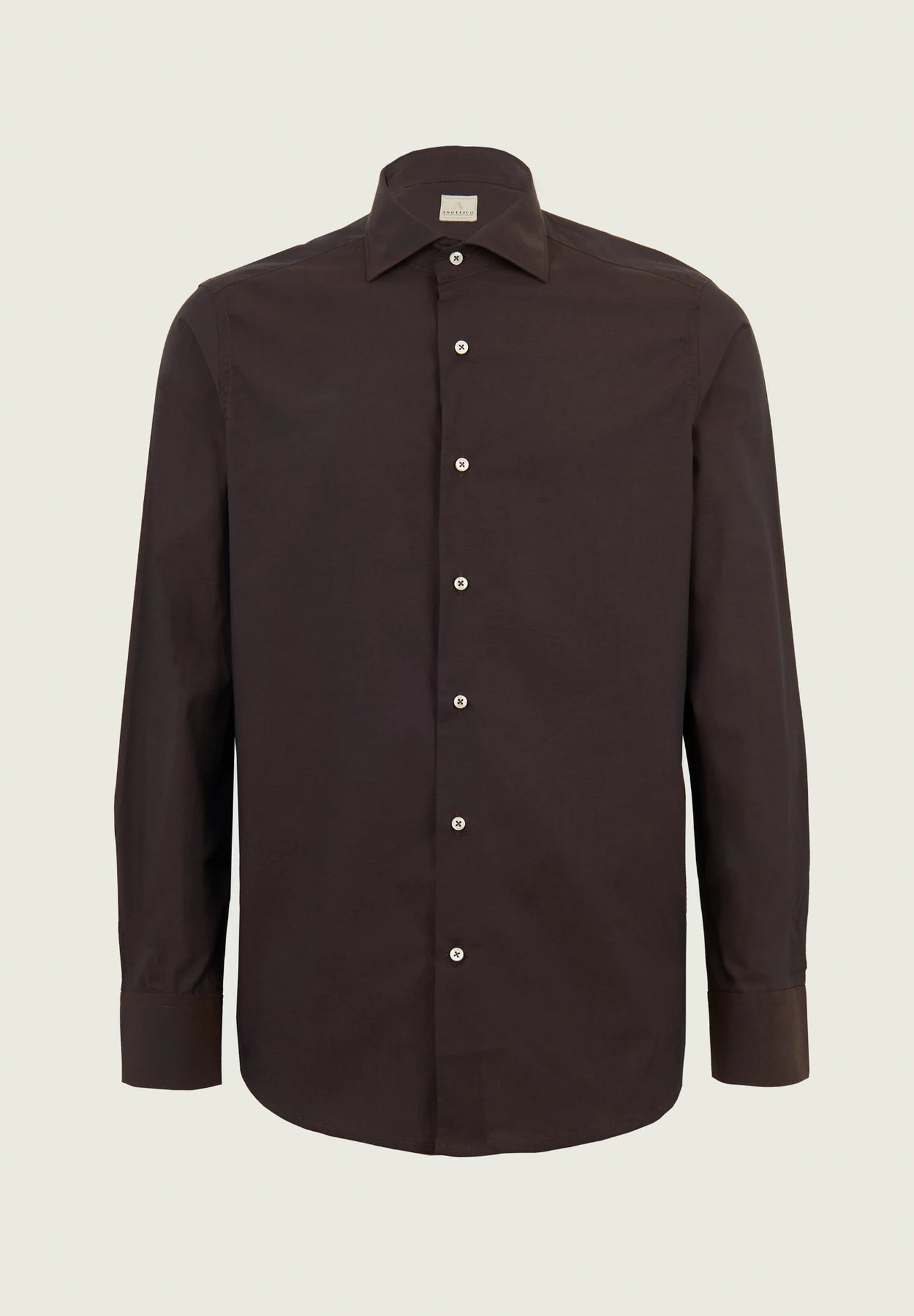 Slim fit cotton poplin air force blue shirt Angelico 1